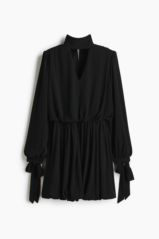 Bow-Detail Dress - Black - 1