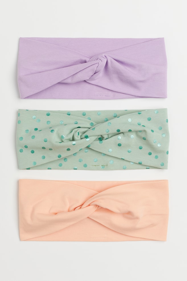 3-pack hairbands - Green/Light purple/Coral/Blue/Tie-dye/Light purple/Butterflies/Light pink/Leopard print