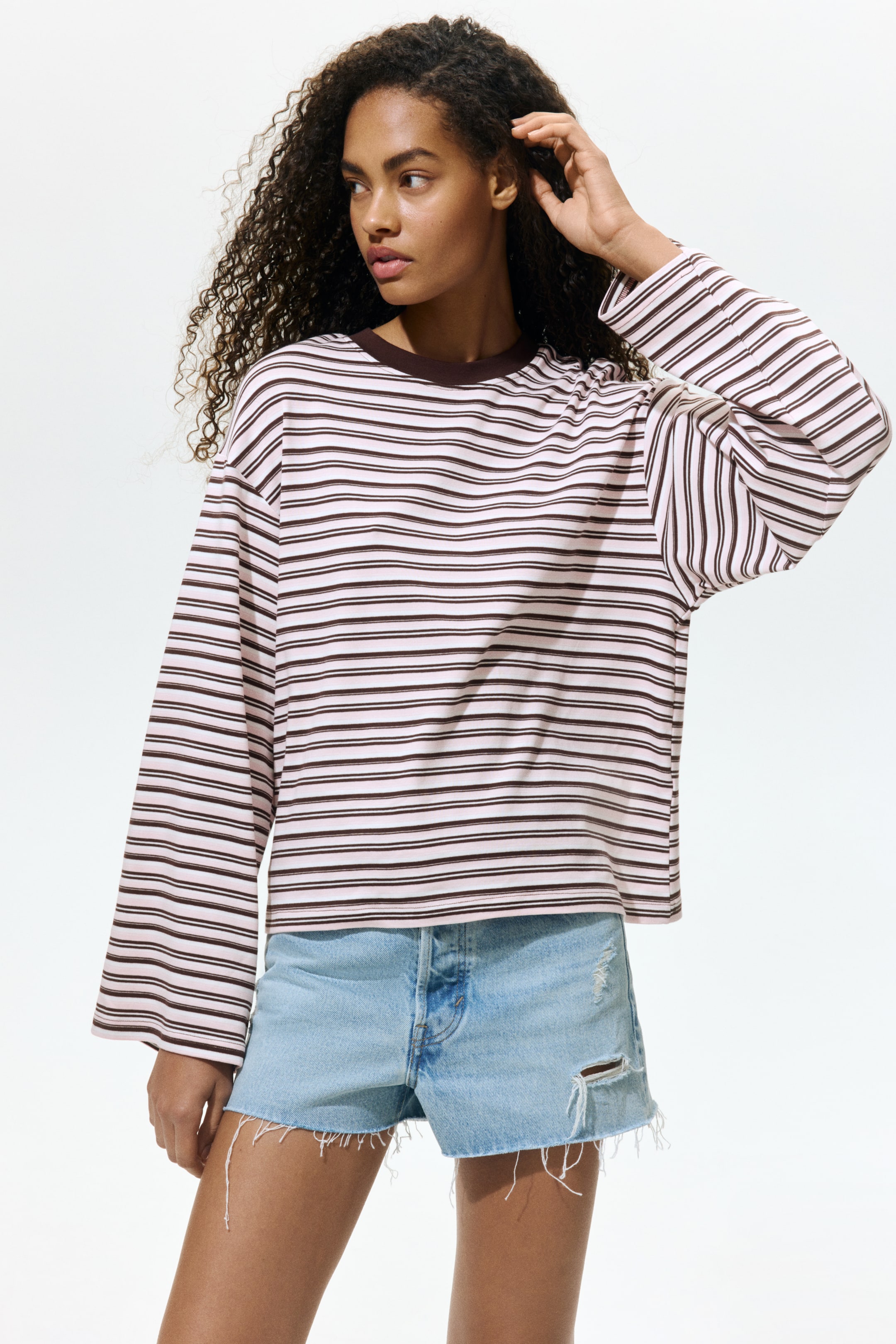 Женские топы H&M Long-Sleeved Cotton Top — фото 5