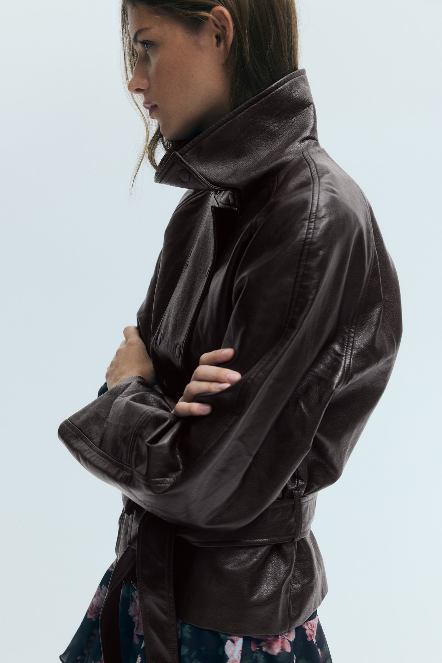 Женская куртка H&M Double-Breasted Coated, цвет: Тёмный коричневый — фото 6