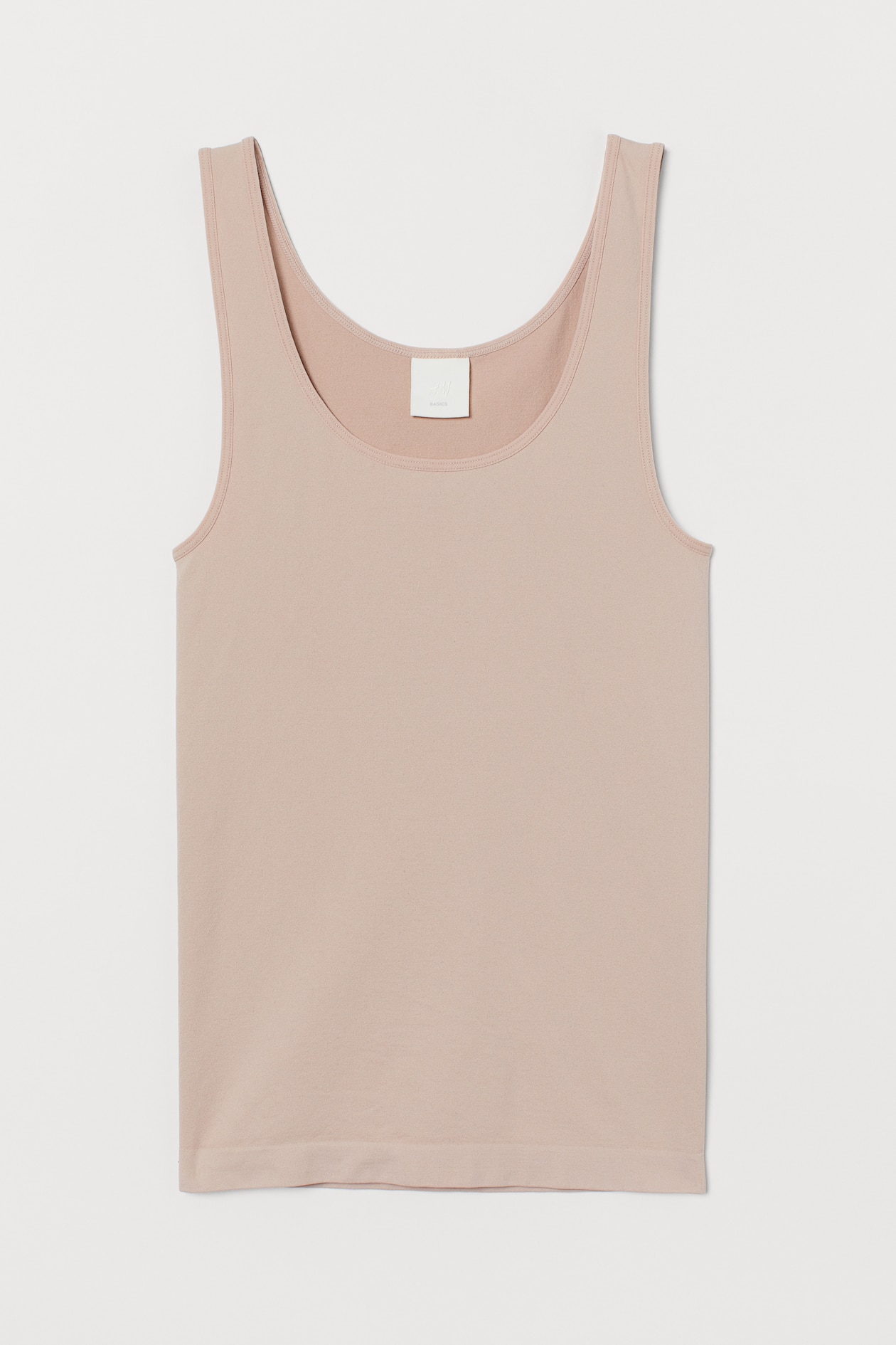 Seamless Tank Top - Sleeveless - Regular length - Light beige - Ladies ...