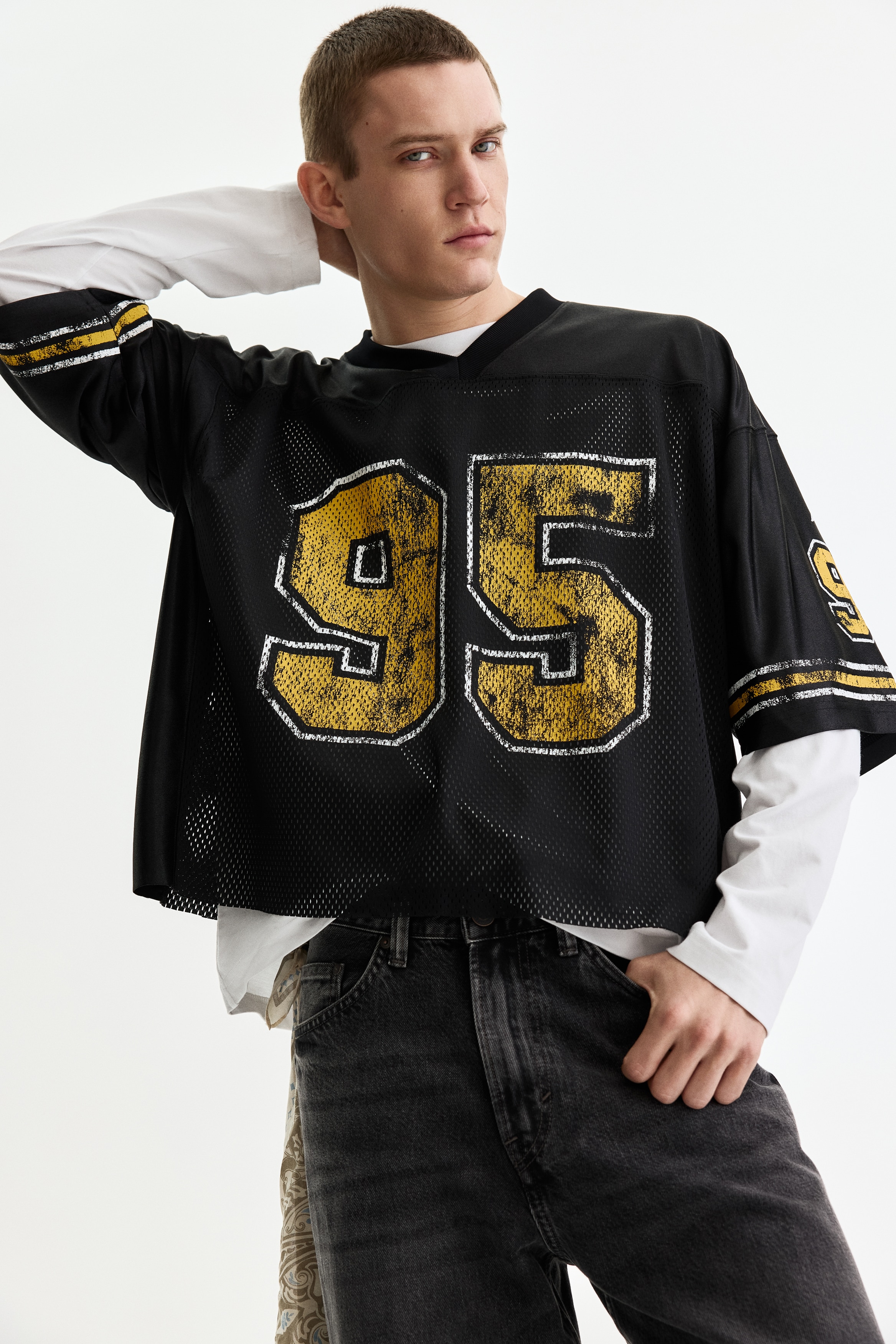 Oversized Printed Mesh T-Shirt - Black/95/White/22/Black/22/White/W. Coast 95/Dark blue/W. Coast 95