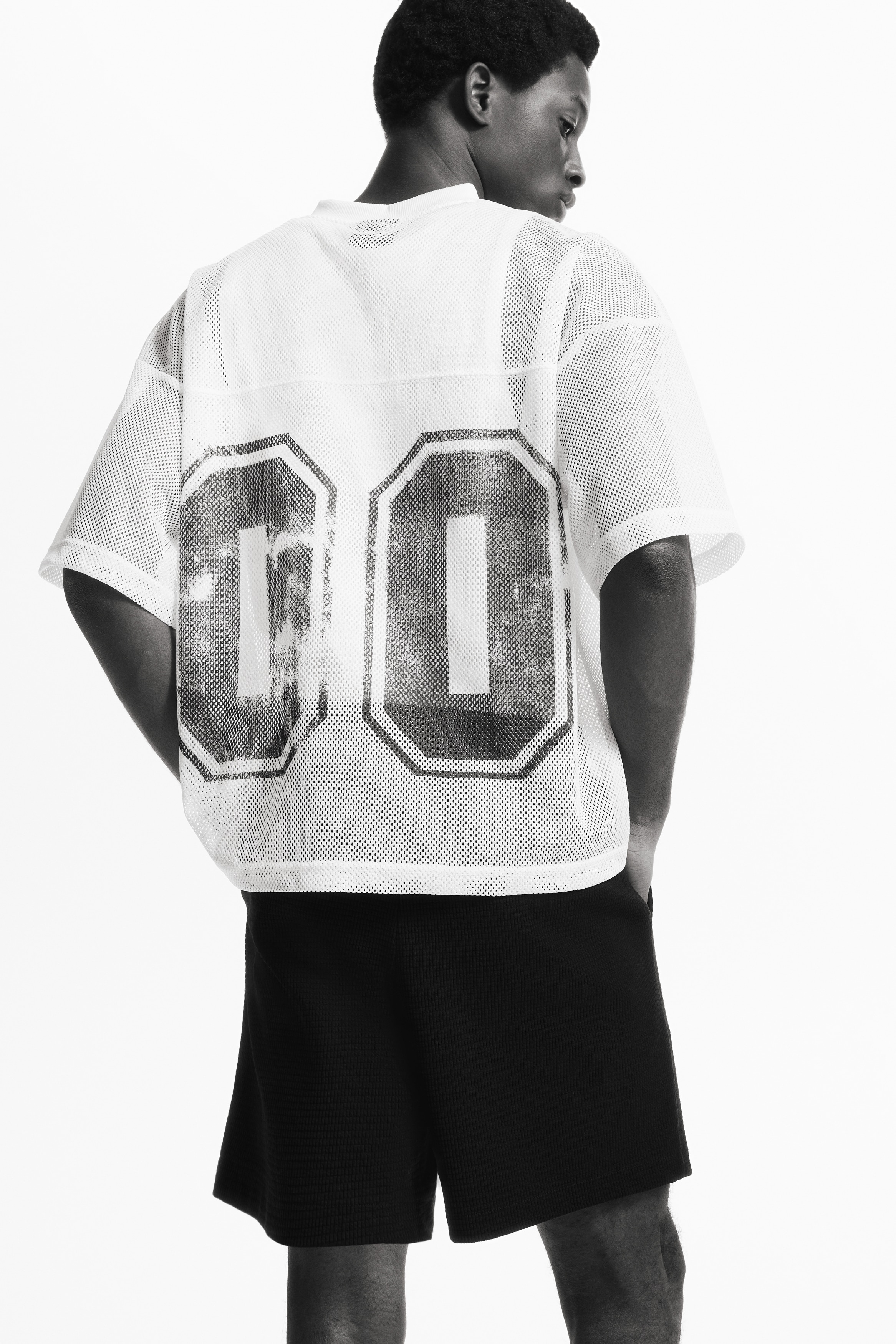 Textured jersey shorts