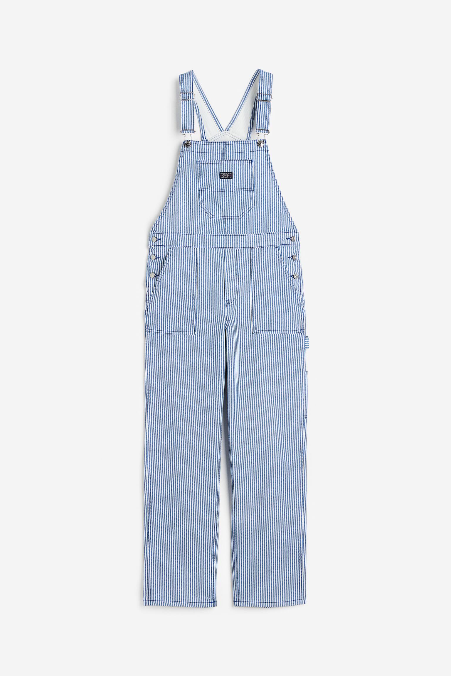 H&M+ Overol de sarga - Azul/Rayado