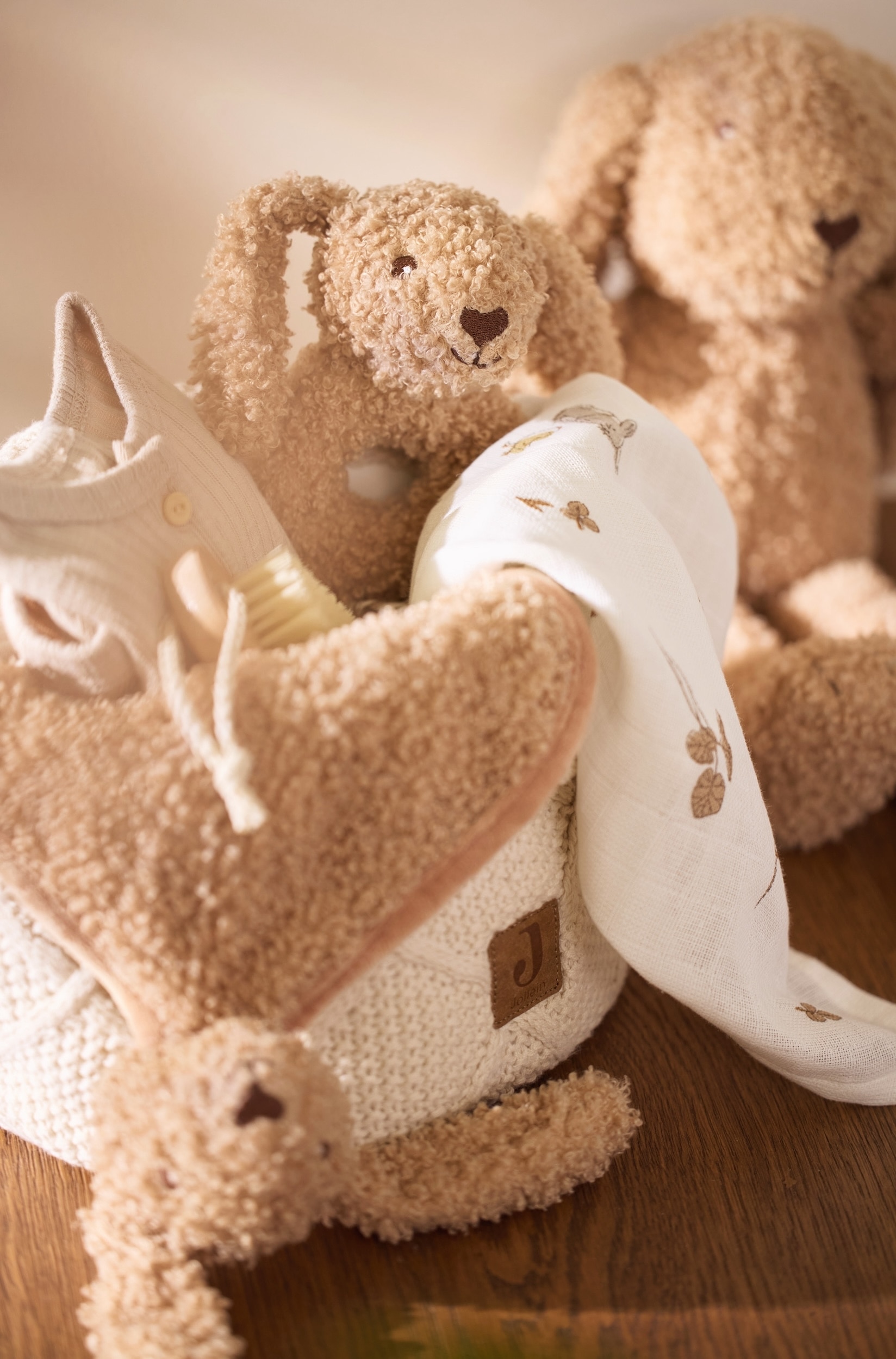 Changing Table Basket - Cosy Knit - 2-pack - Check Knit/oatmeal/Cosy Knit/sea Green/Cosy Knit/ivory/Cosy Knit/wild Rose/Teddy Miffy/oatmeal/Check Knit/biscuit