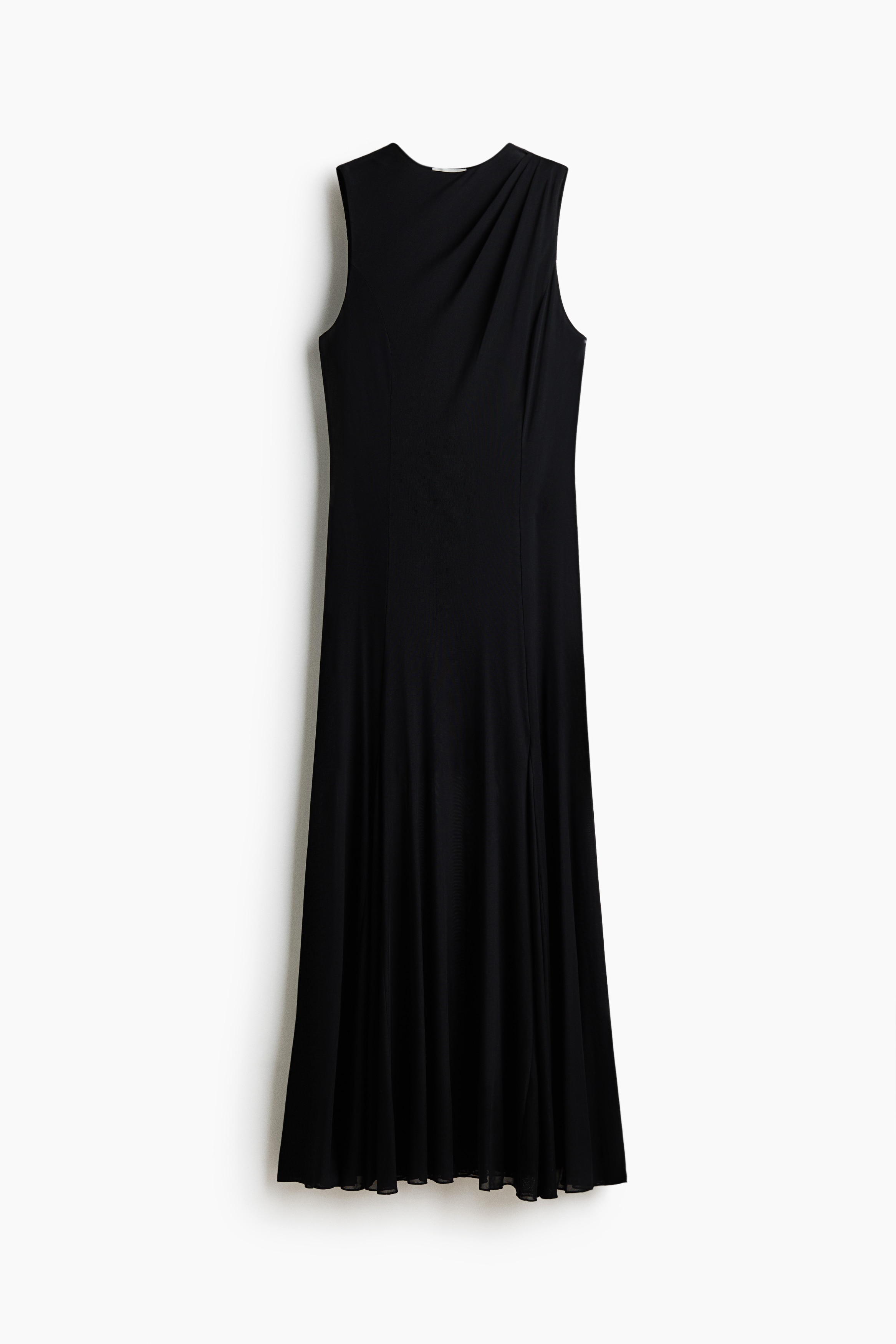 Flared Mesh Dress - Black