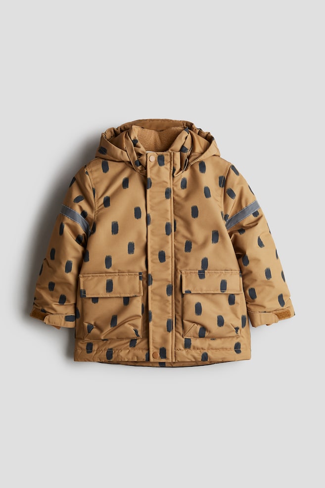 Water-resistant padded parka - Beige/Patterned - 1