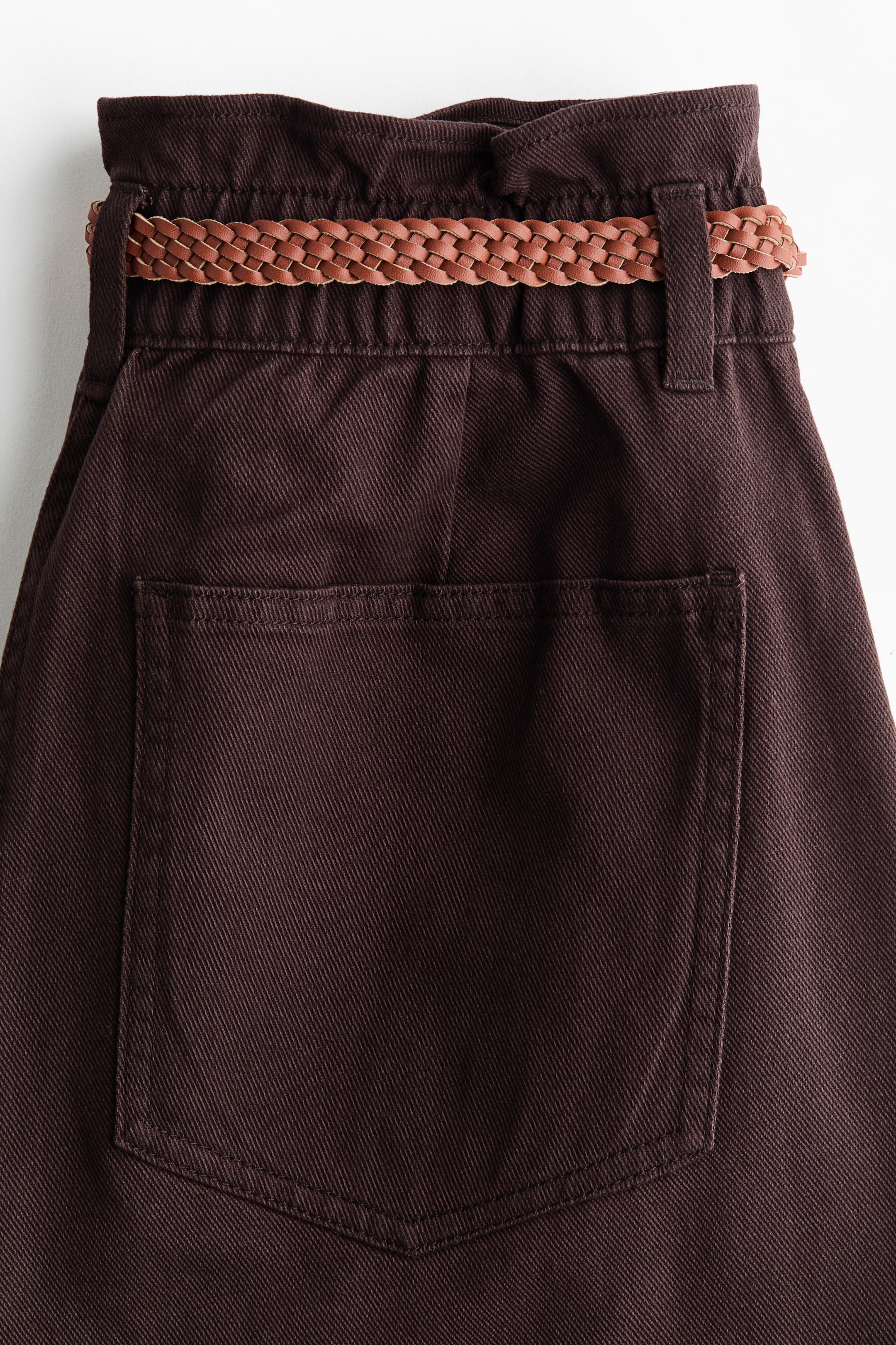 Belted Barrel-Leg Pants