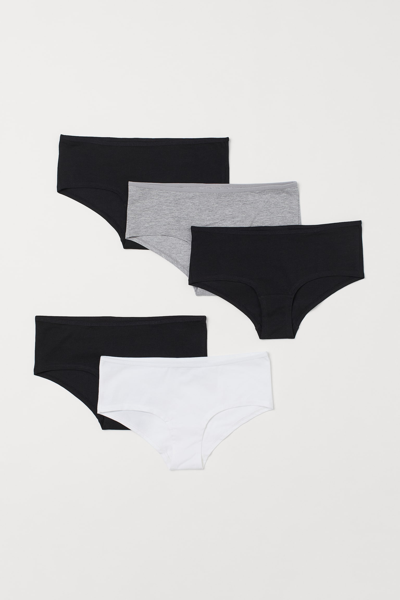 5-pack Briefs - Black/Grey marle/White/Black - 1