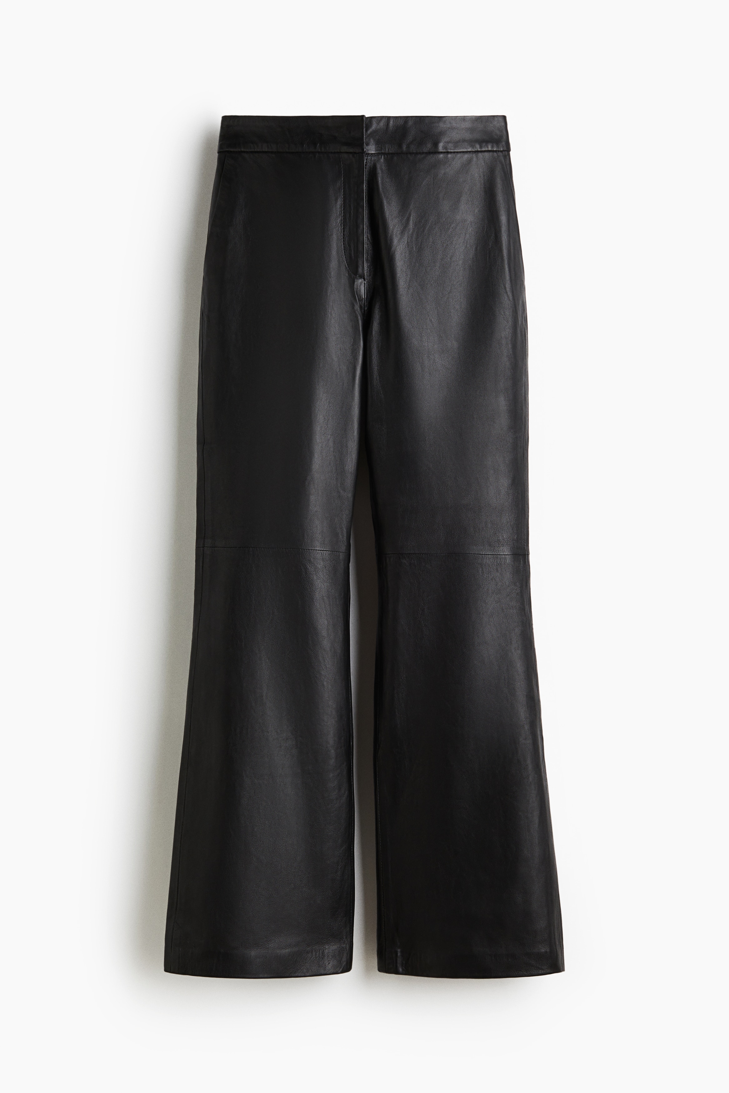Bootcut leather trousers - Black
