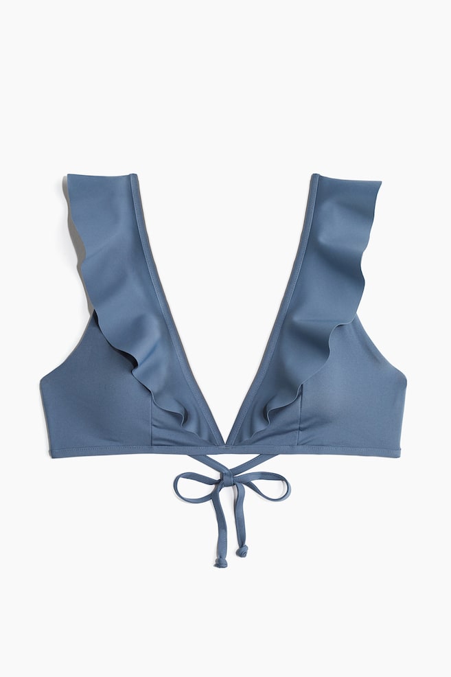 Padded bikini top - Dusty blue - 1