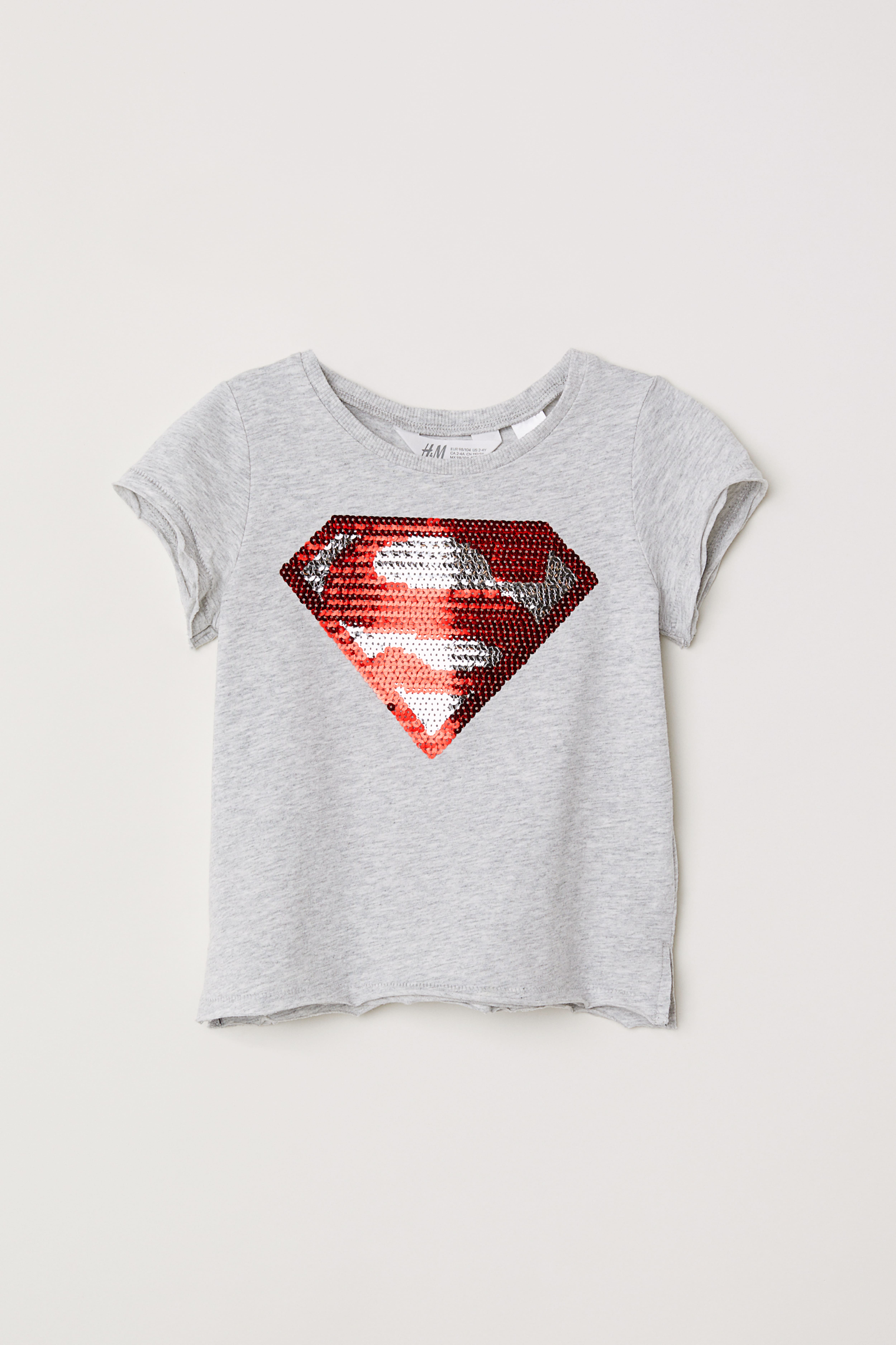 Top with Reversible Sequins Gray melange Supergirl Kids H M CA