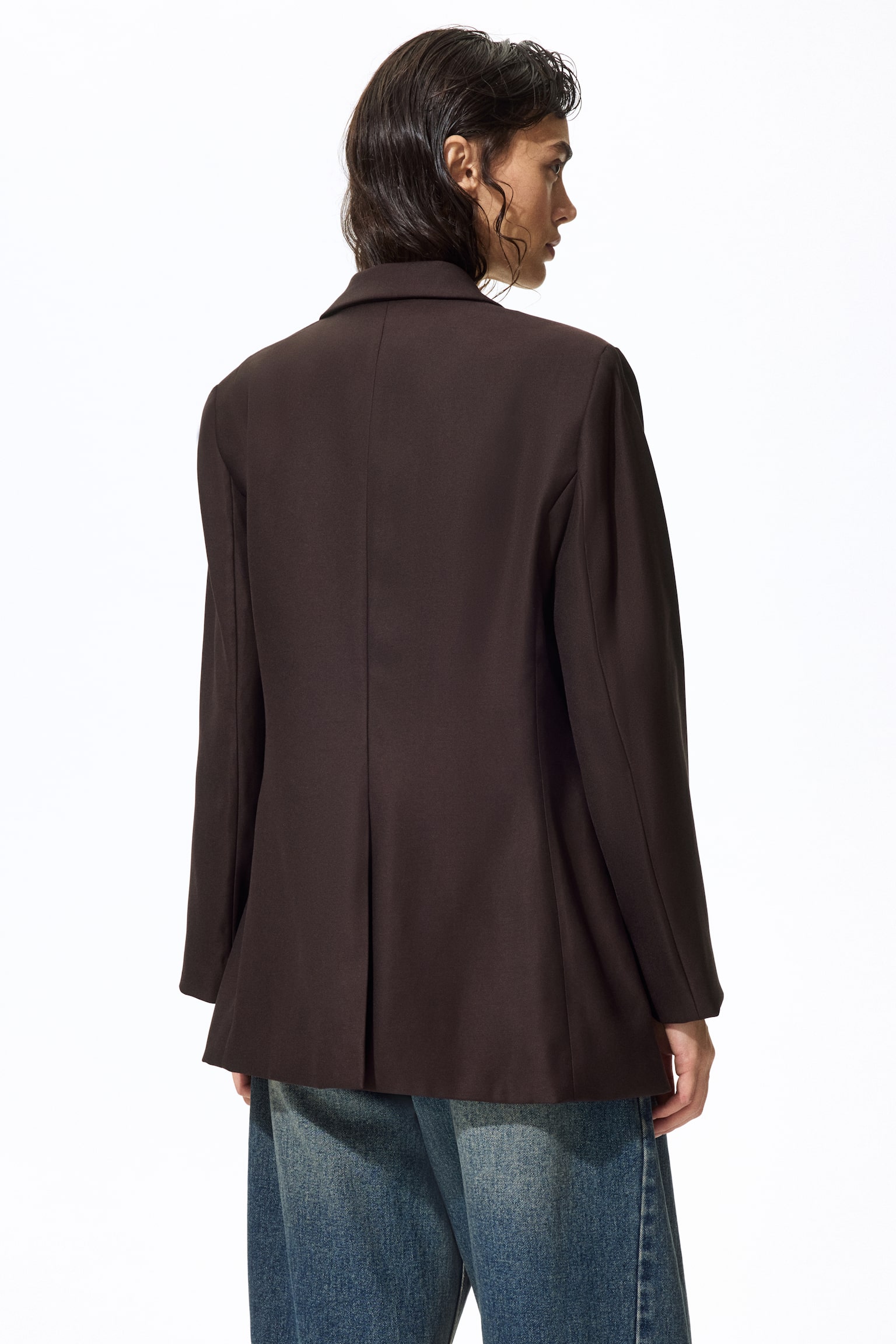 Single-breasted blazer - Dark brown - 4
