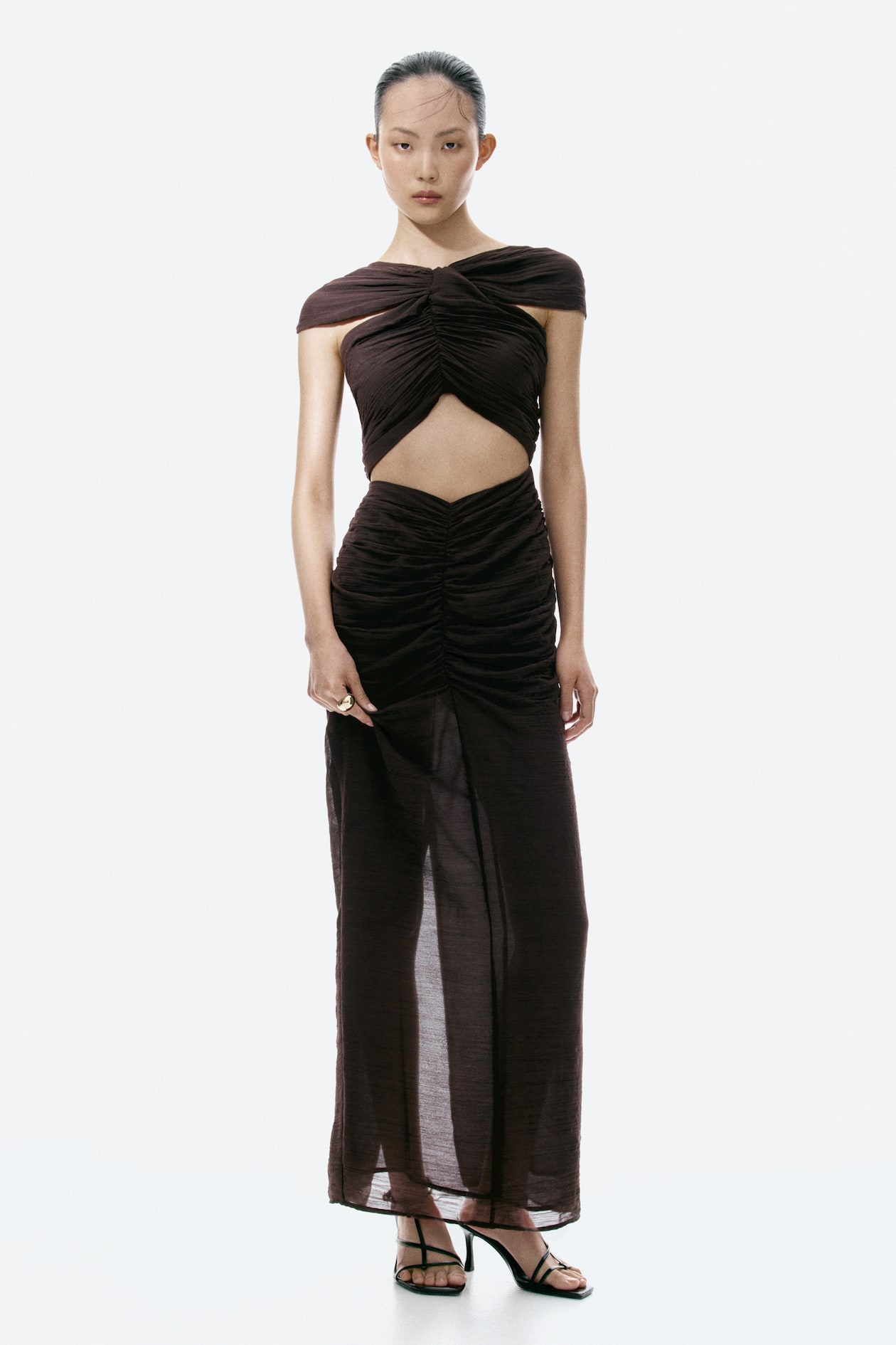 Cape-Detail Cutout Dress - image 4