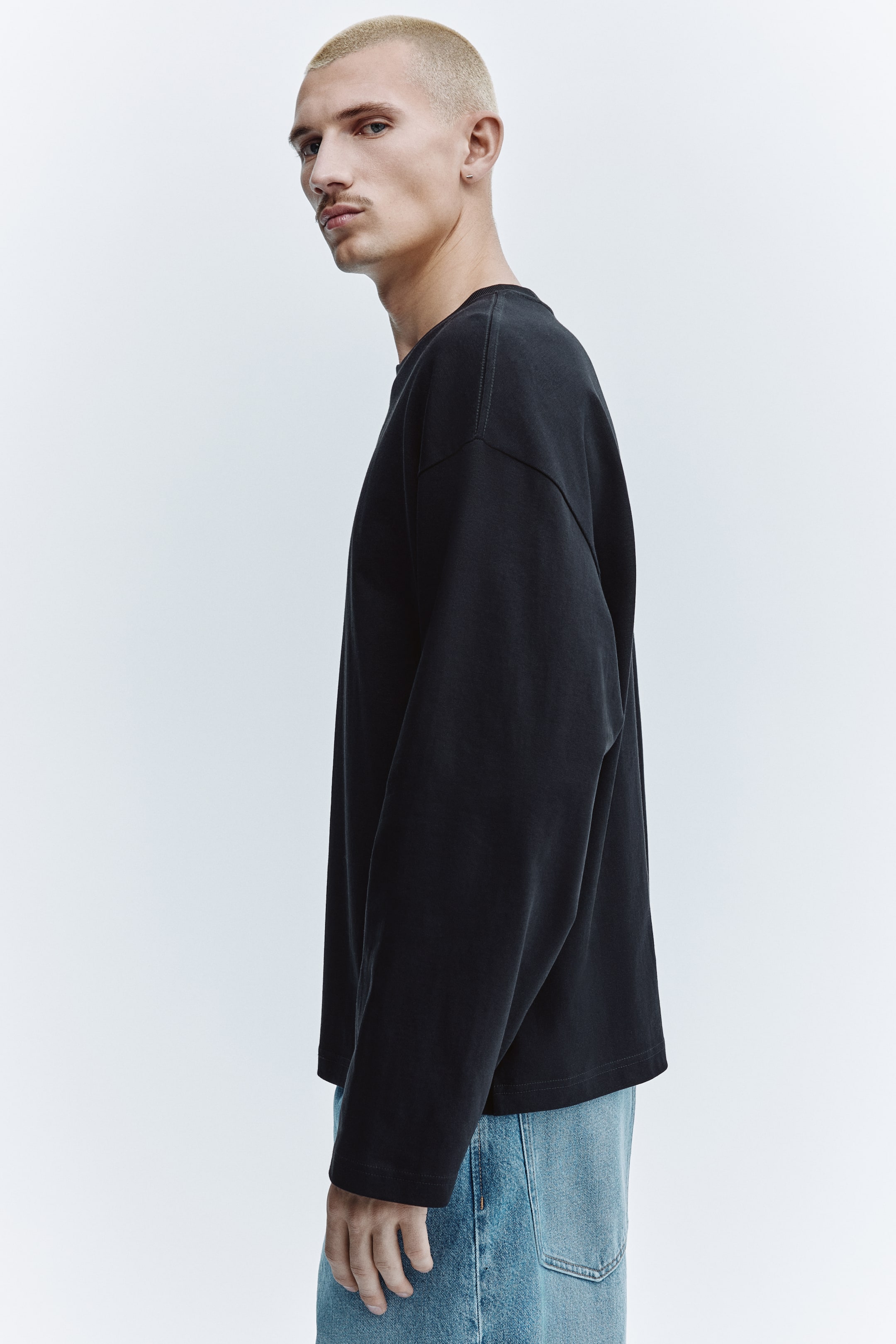 Oversized Long-Sleeved Jersey Shirt