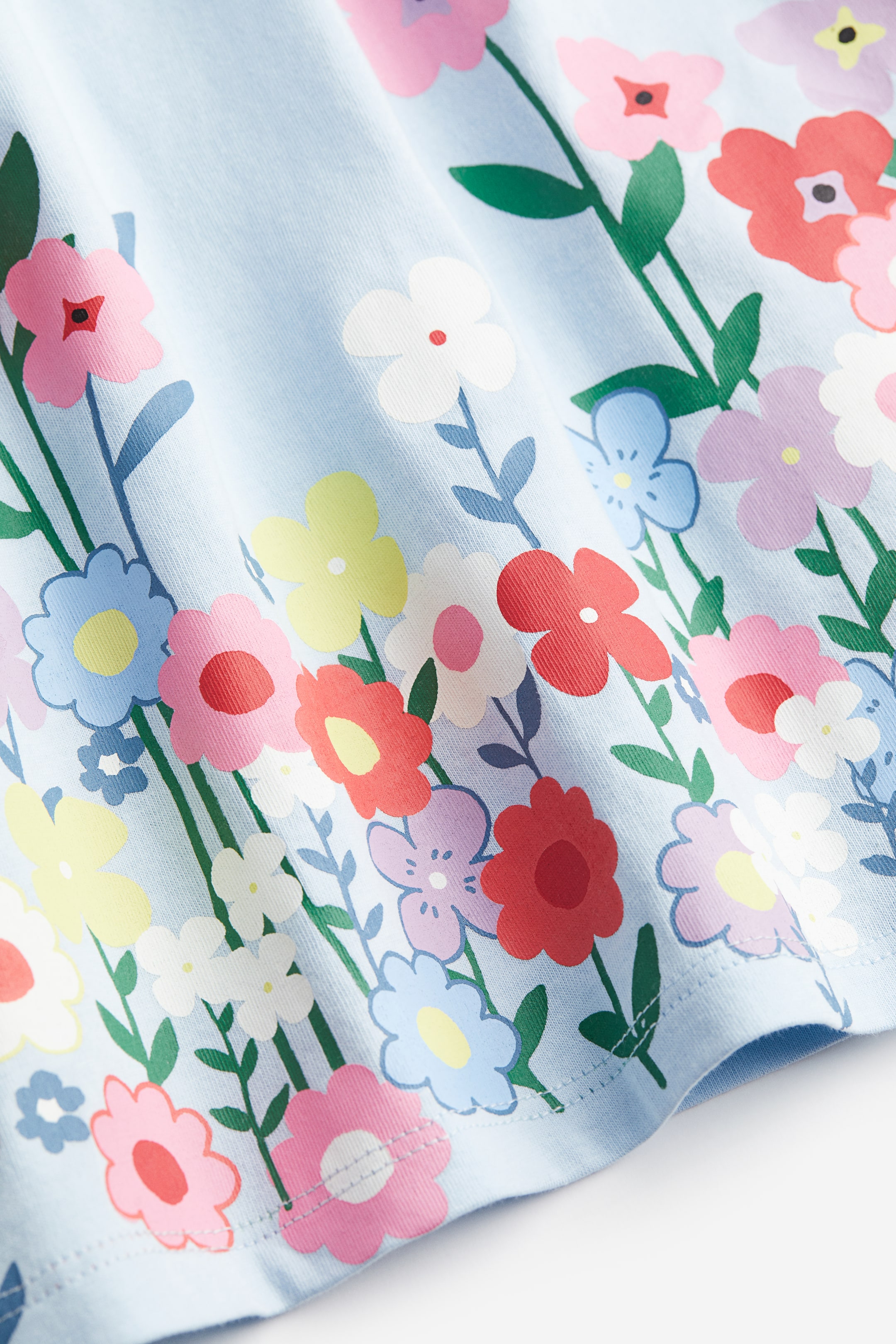 Patterned cotton dress - Light blue/Flowers - Kids | H&M GB