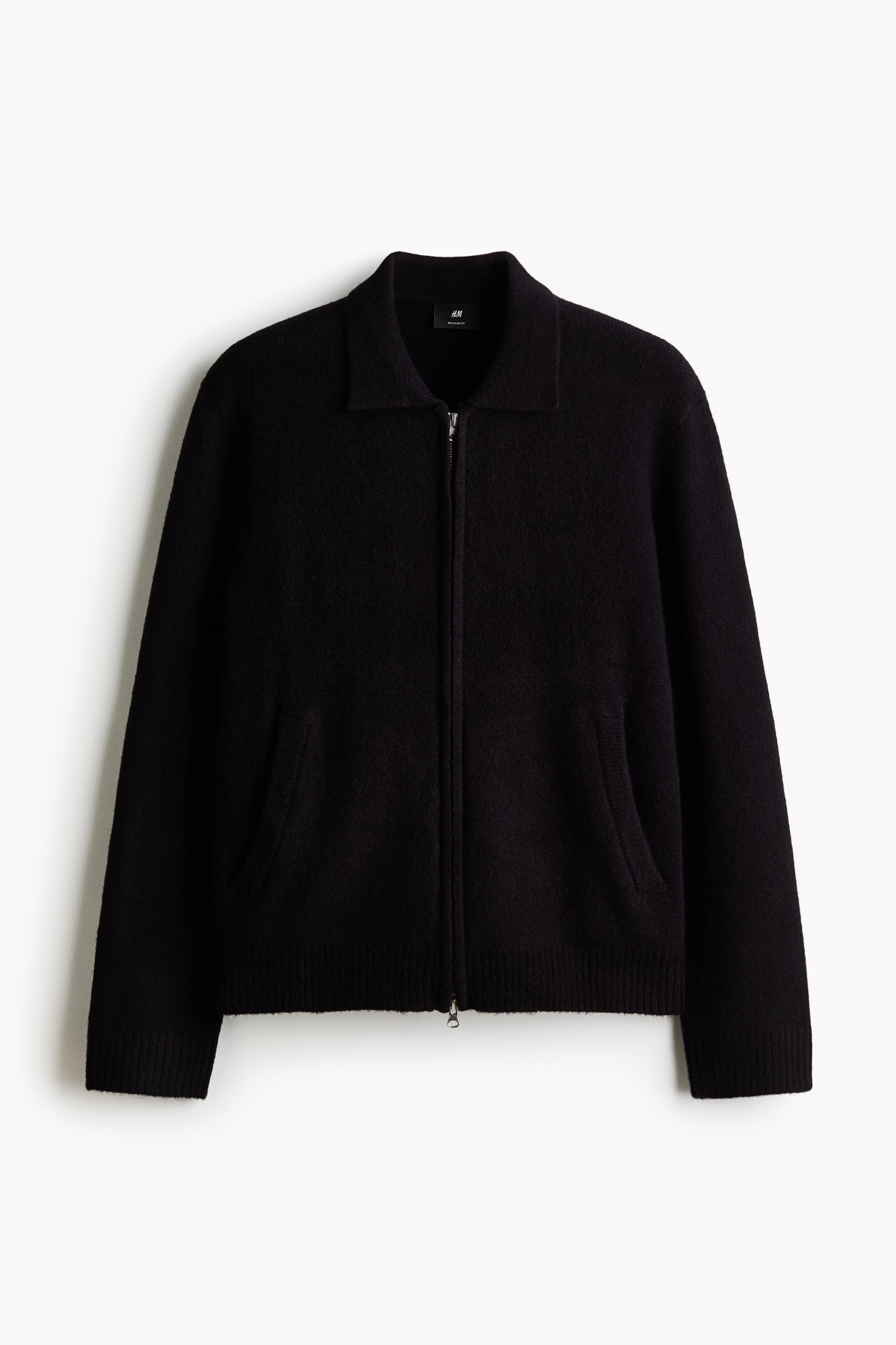 Visa större bild: Kofta med krage Regular Fit - Svart - HERR | H&M FI 1