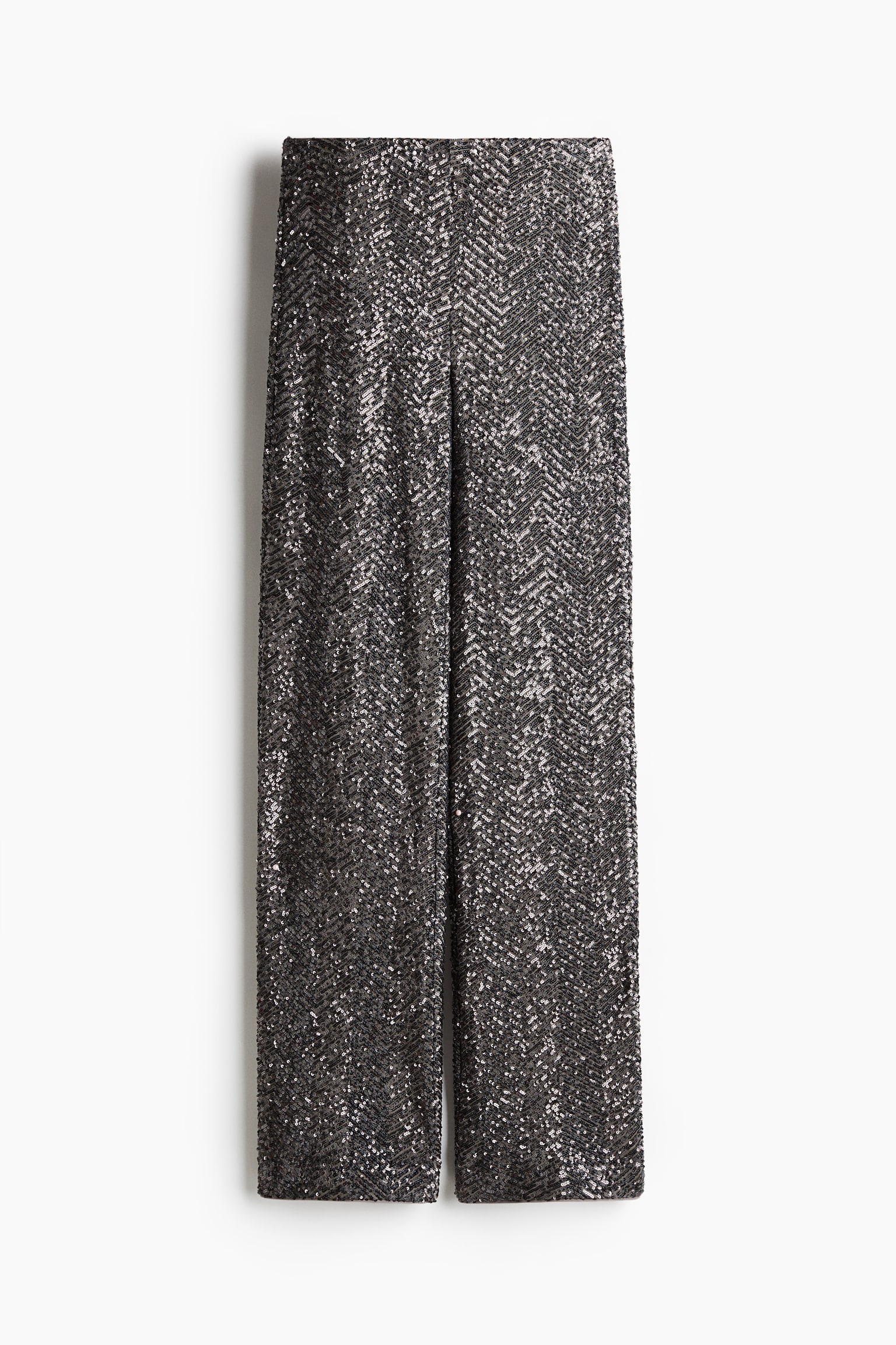 Sequined trousers - Dark grey/Herringbone-patterned/Black/Herringbone-patterned/Silver-coloured/Herringbone-patterned/Black - 2