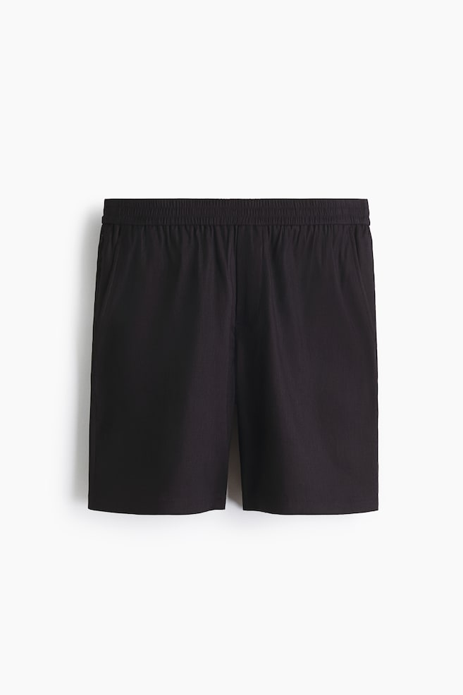 Easy-care Relaxed Fit Linen-blend shorts - Black/Beige/Dark brown/Navy blue/Beige/Khaki green - 1