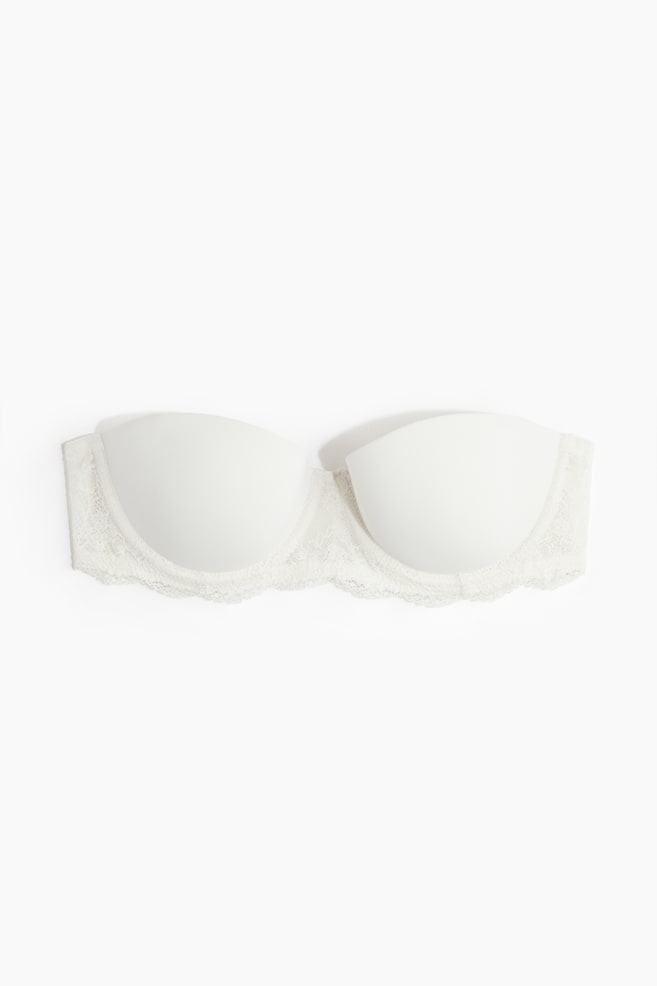 Strapless padded balconette bra - White - 1