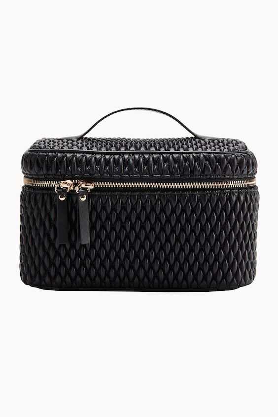 Женская сумка H&M Quilted Boxy Makeup, цвет: Чёрный