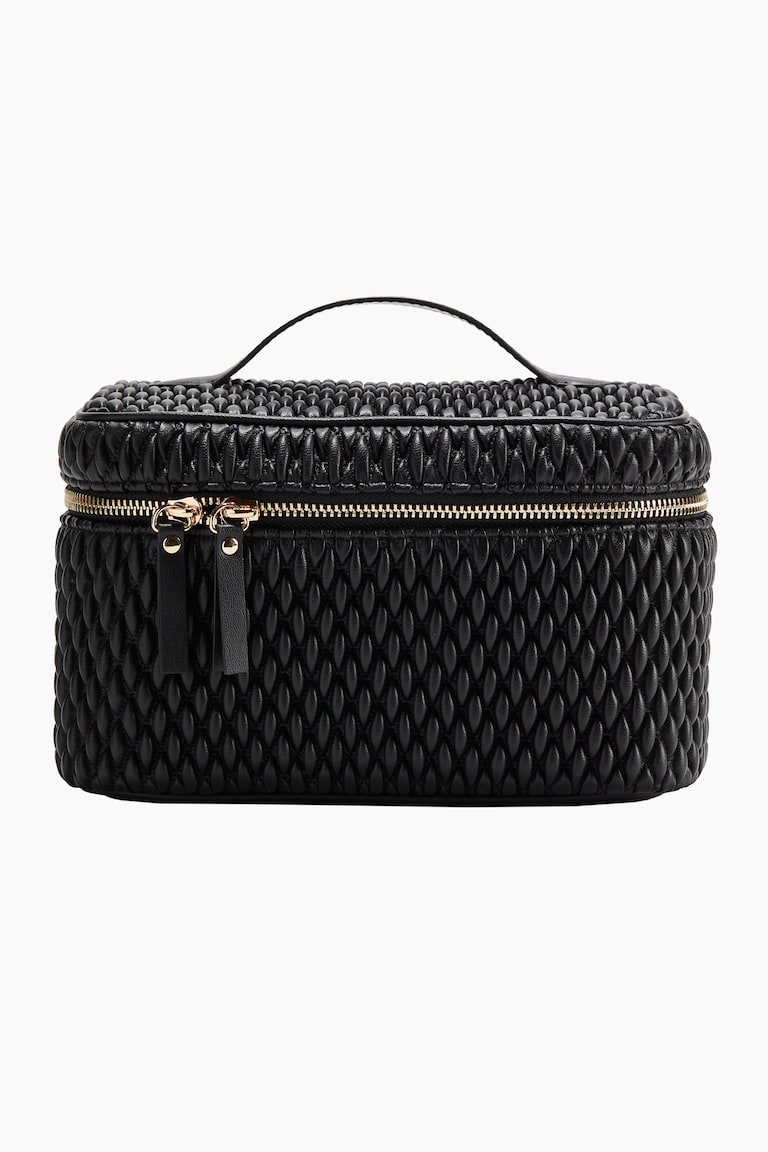 Neceser de maquillaje boxy con diseño guateado Negro Beauty