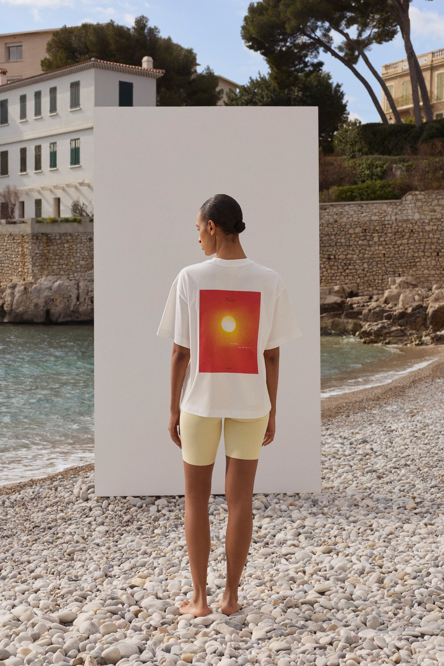 T-shirt sportiva Oversized Fit con stampa - Bianco/Solar - 1