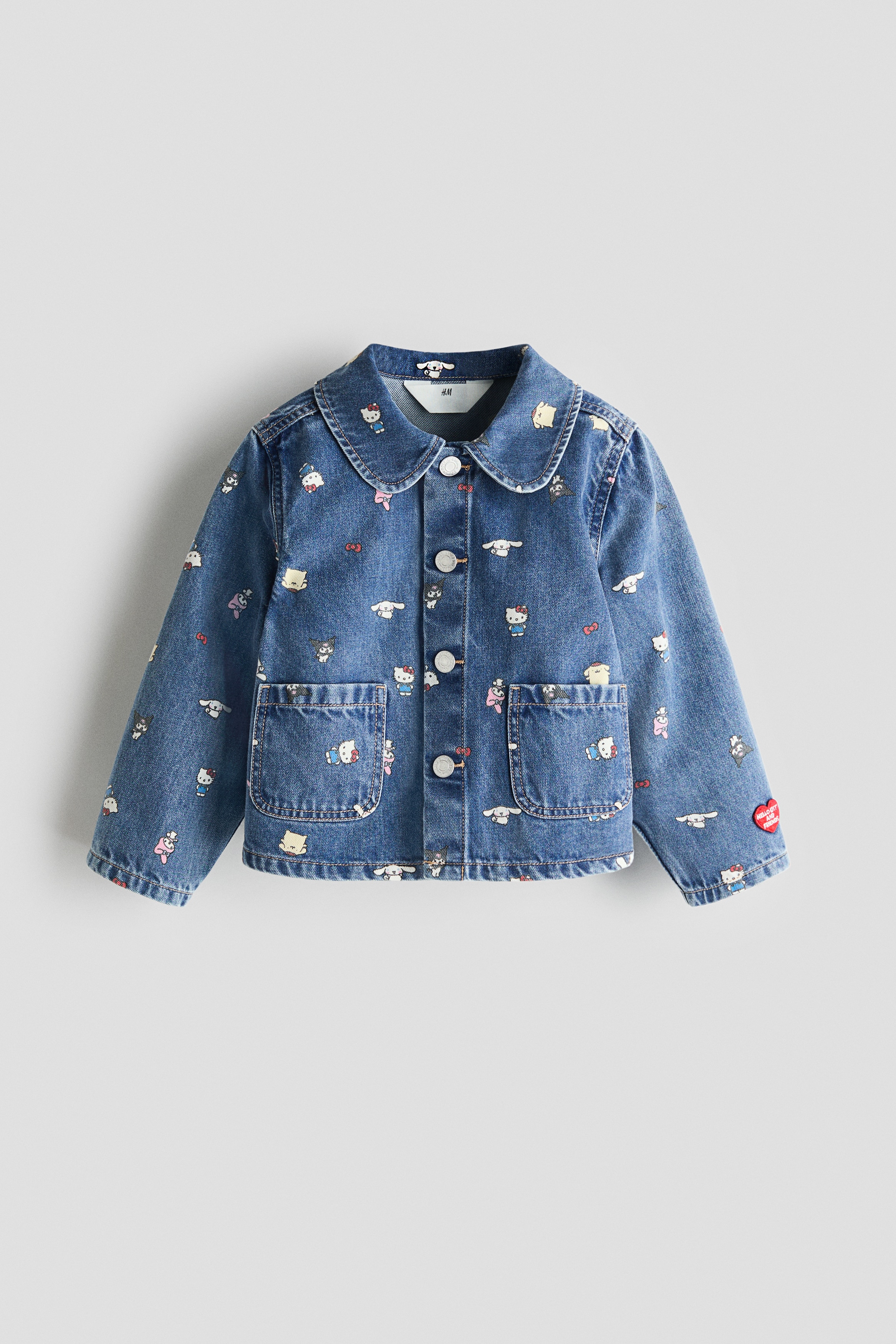 H & M - Bedruckte Jacke aus Baumwolldenim - Blau - Kinder