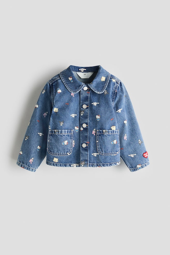 Bedruckte Jacke aus Baumwolldenim - Denimblau/Hello Kitty/Helles Denimblau/Hello Kitty - 1