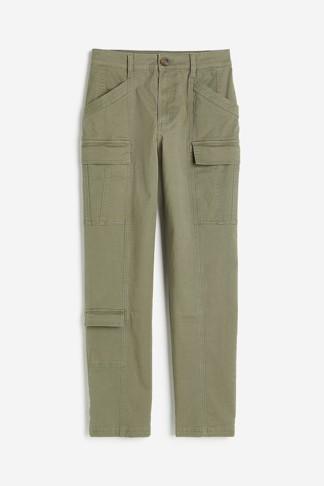 Pantalon cargo en twill - Vert kaki/Noir - 2