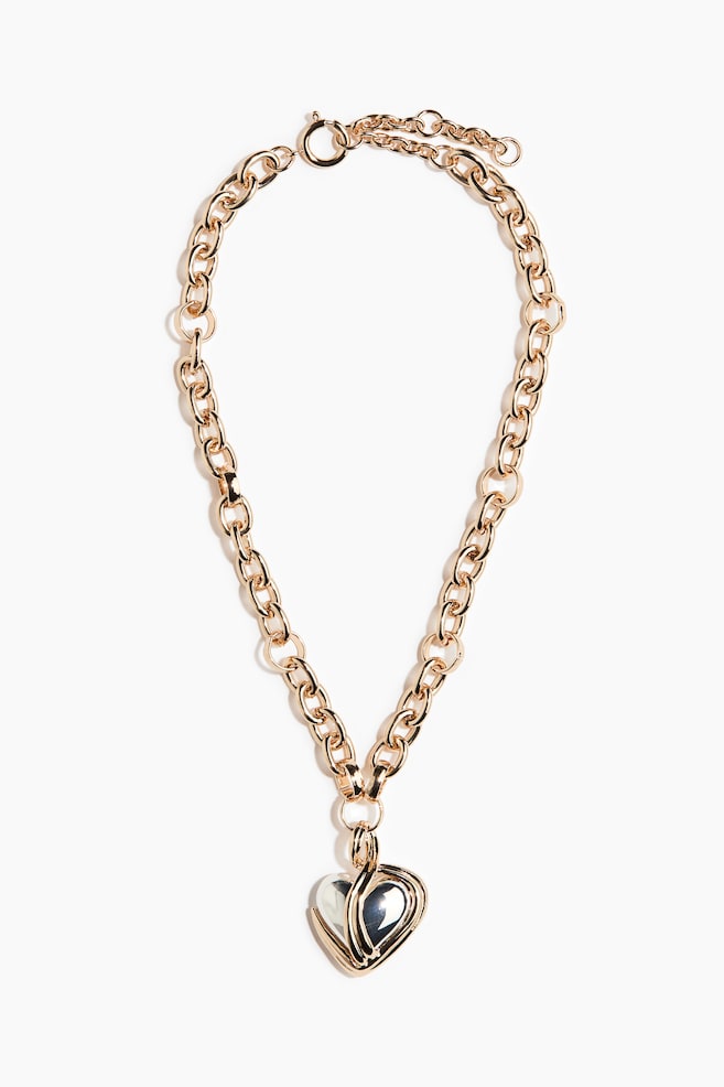 Two-Tone Pendant Necklace - Gold-colored/silver-colored - 1