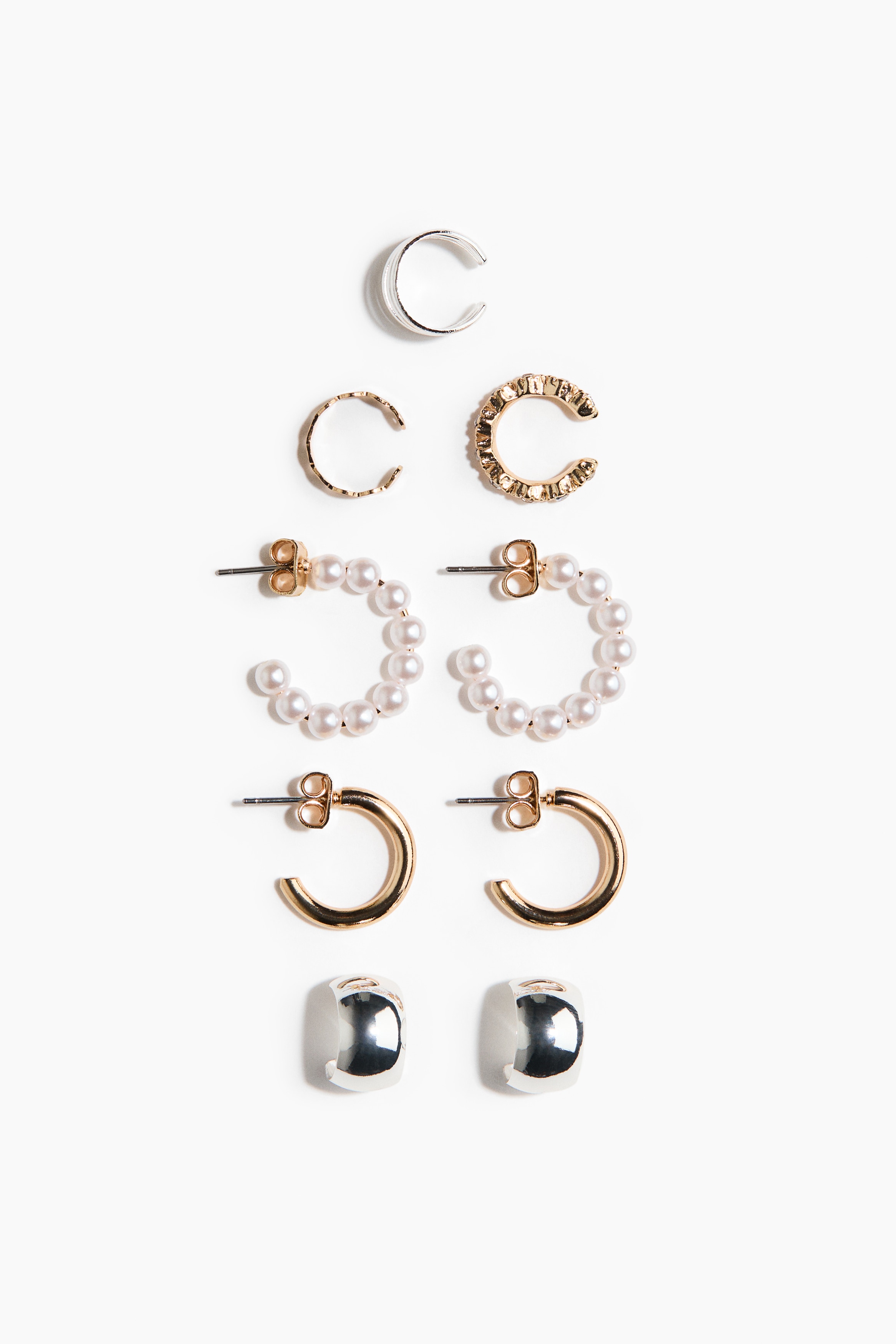 Rengaskorvakorut ja ear cuff -korut - Kullanvärinen/Hopeanvärinen