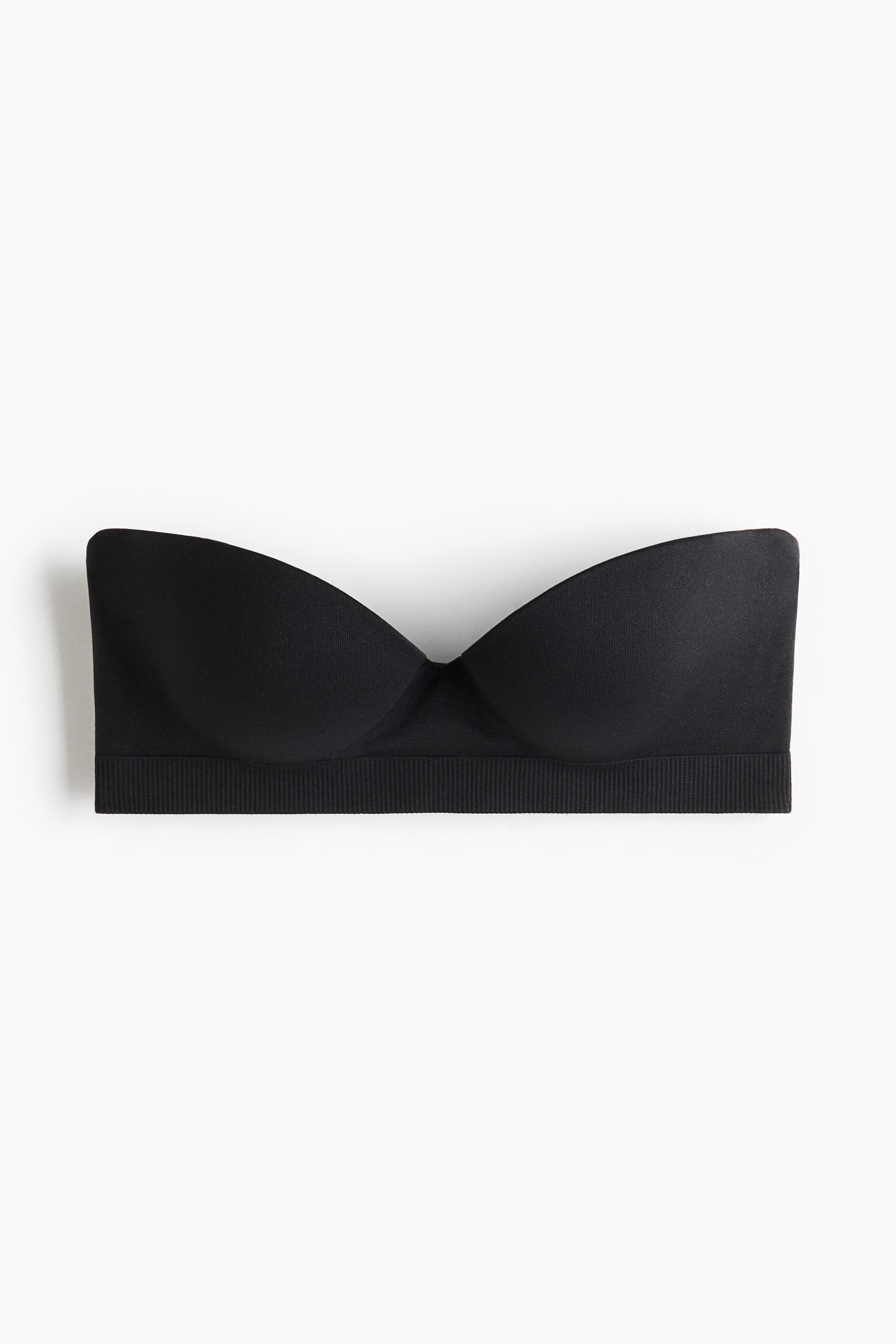 Seamless Padded Balconette Bra-Black