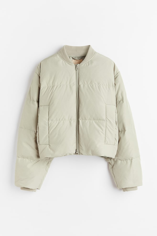 Oversized puffer down jacket - Light grey-green - 1