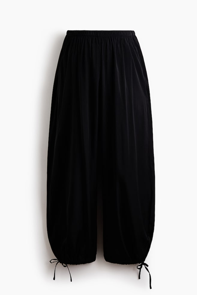 MAMA Drawstring-detail balloon trousers - Black - 1