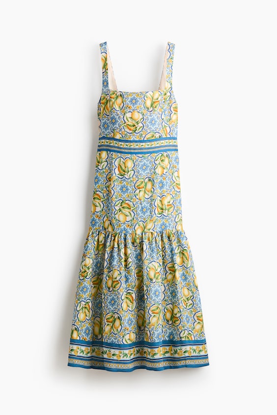 Женские платья H&M Linen-Blend Tie-Detail Dress