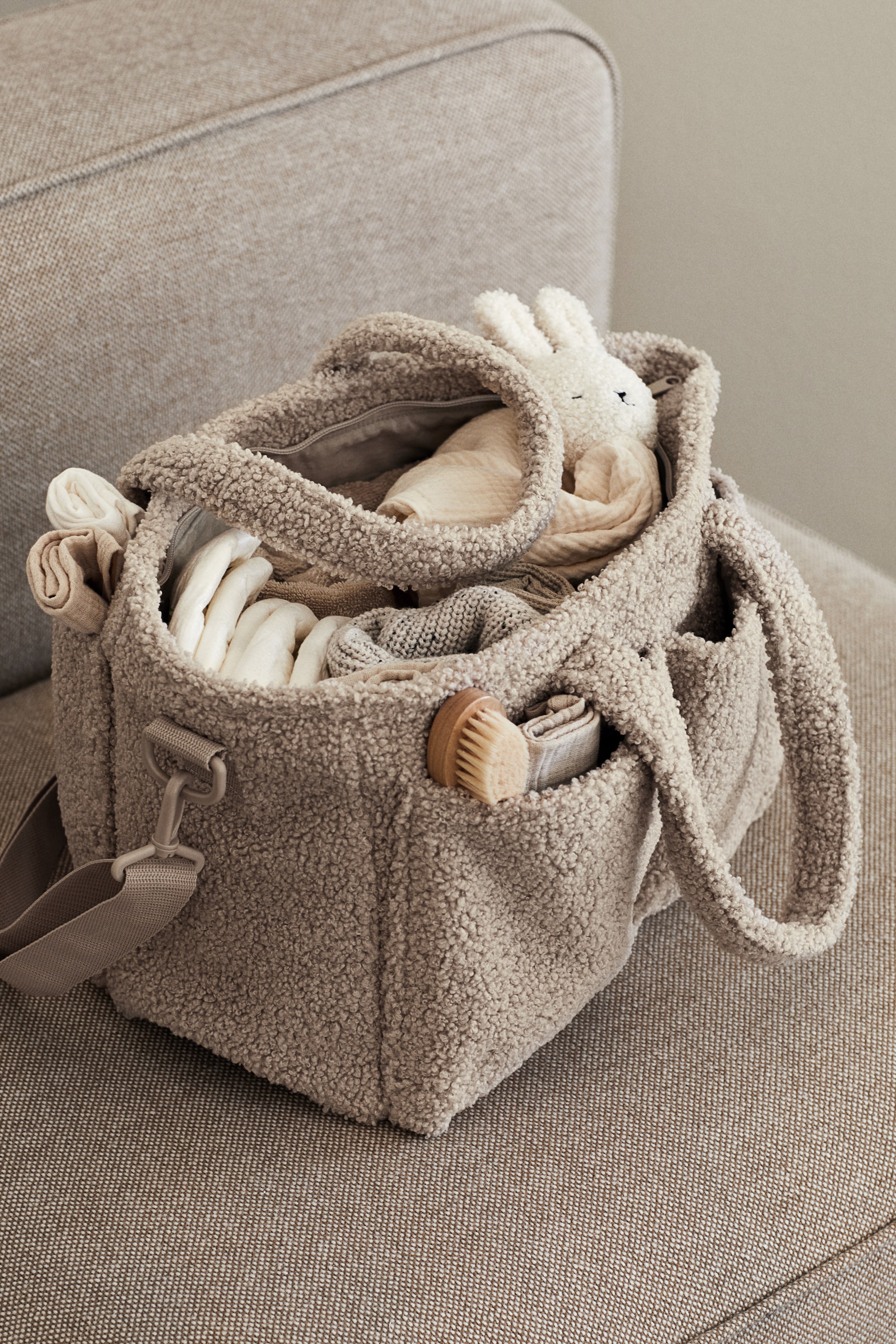 Teddy Fleece Diaper Bag