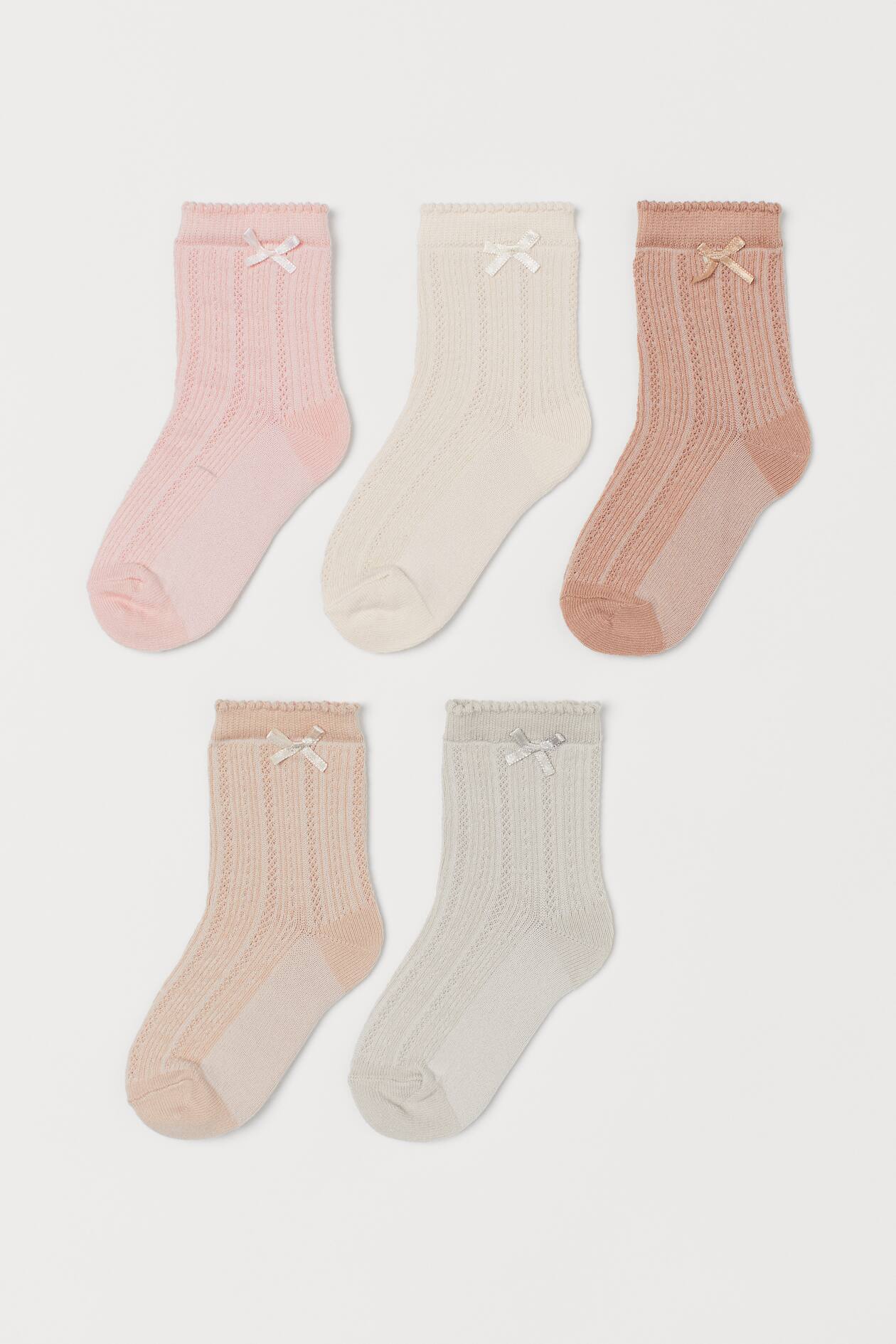 5-pack Socks - Light pink/bow - Kids | H&M US