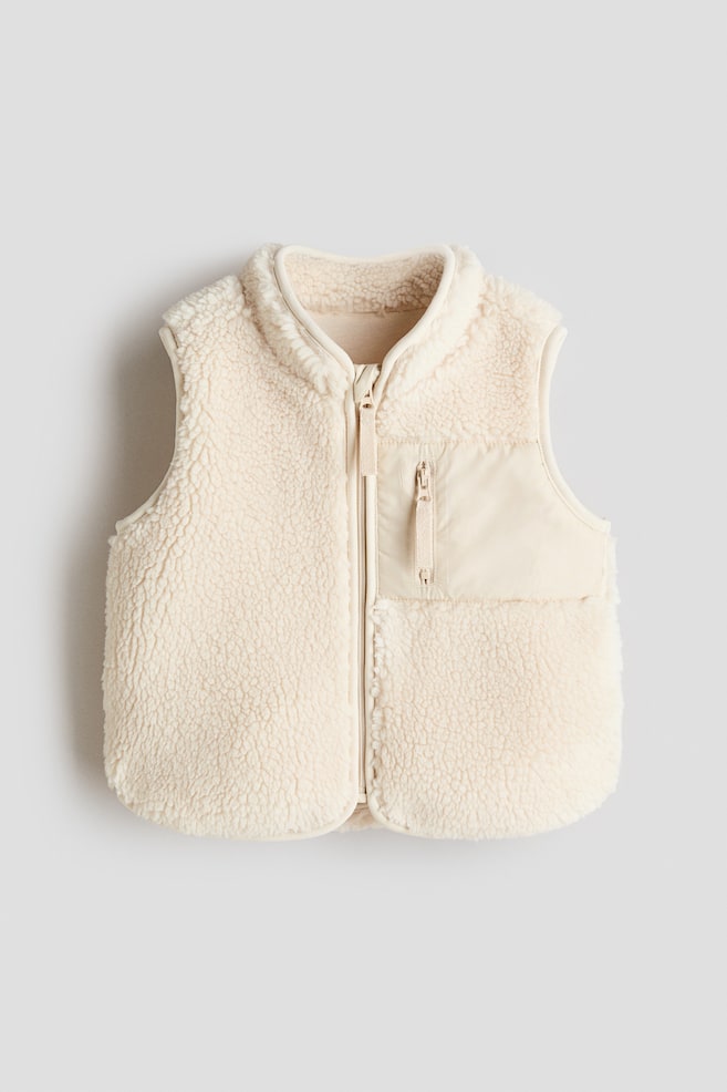Teddy gilet - Light beige/White/Beige - 1