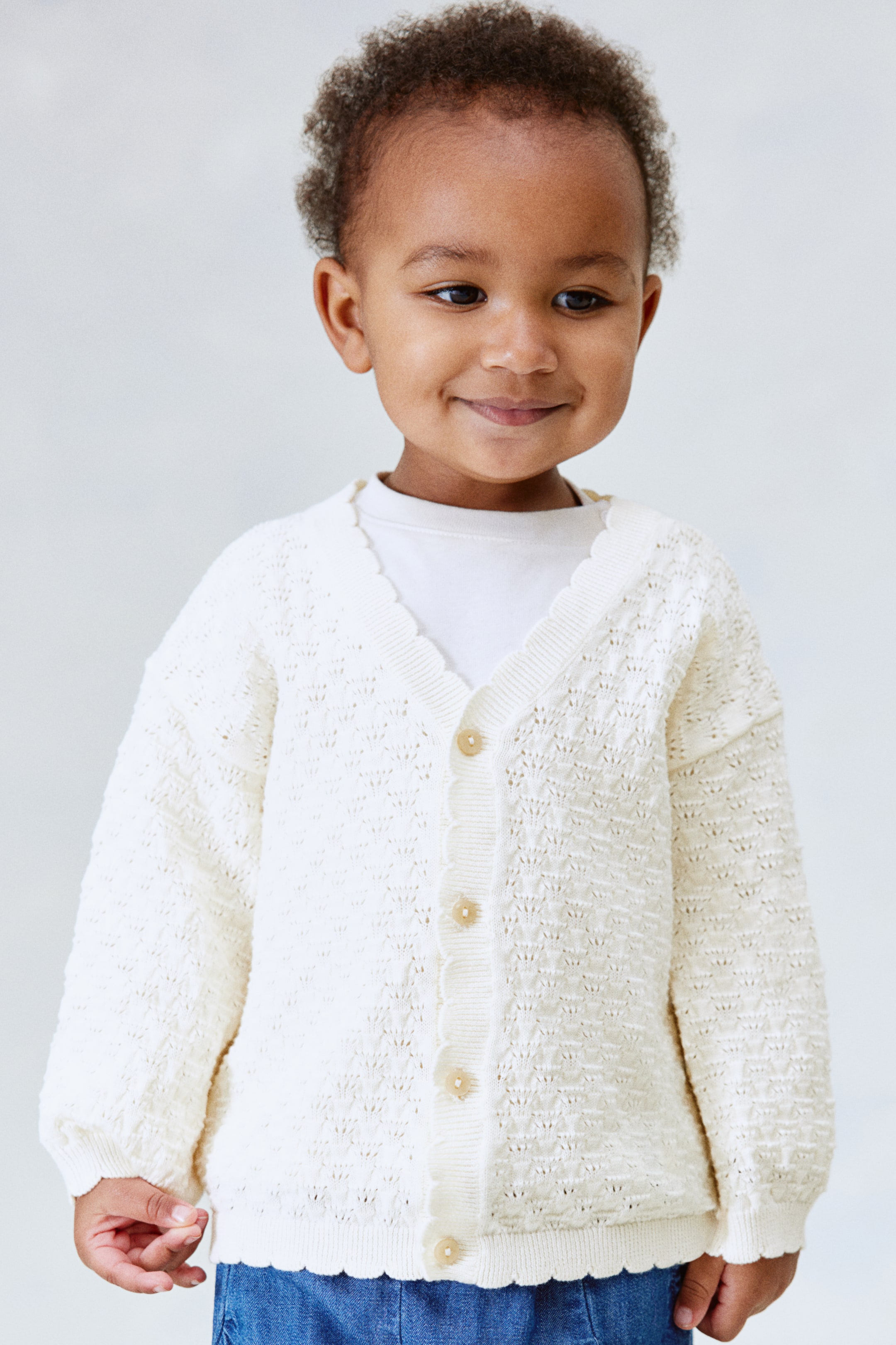 Pointelle-Knit Cotton Cardigan