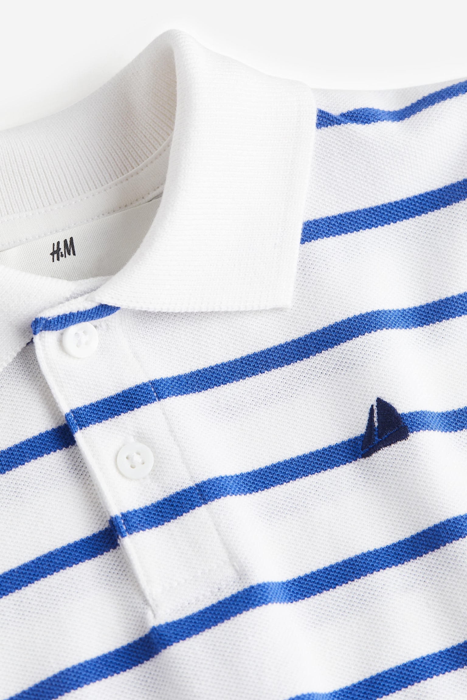 Cotton Piqué Polo Shirt - Blue/Stripe - 2