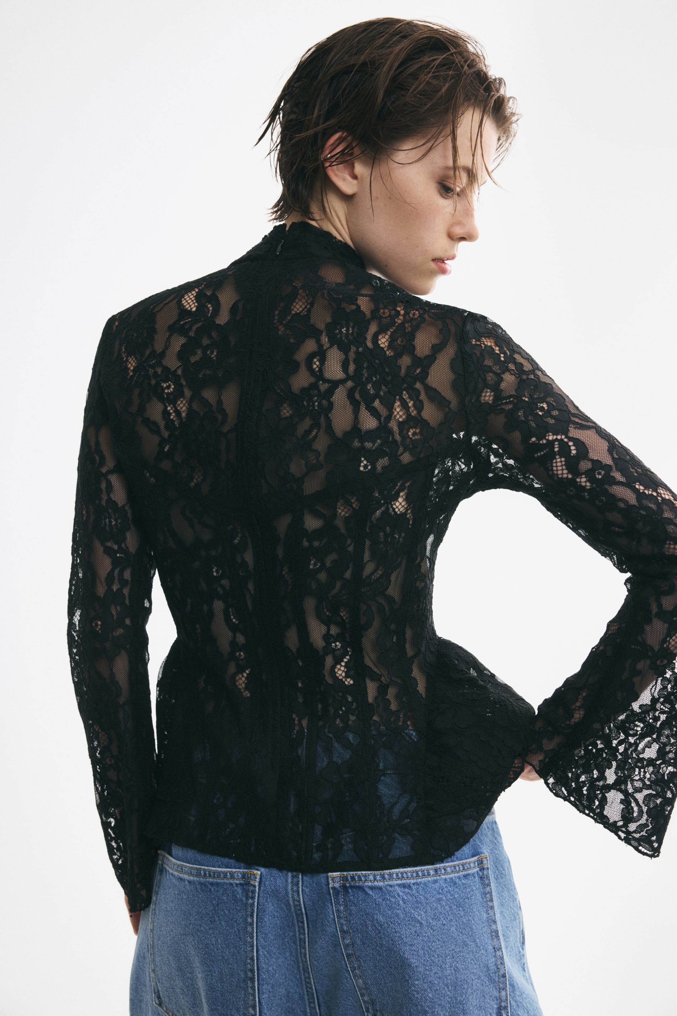 Lace Peplum Top