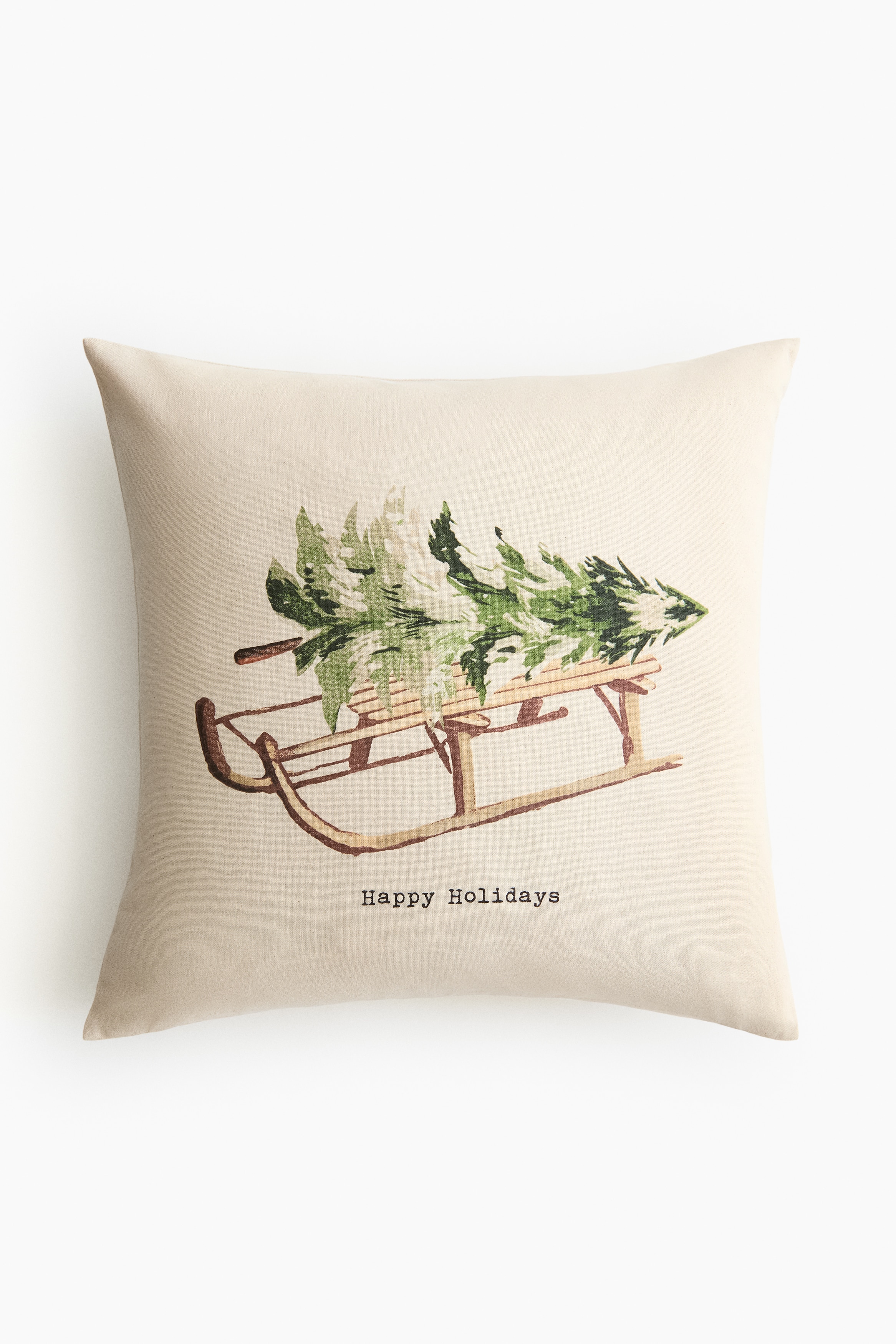 H&M Home  - Housse de coussin imprimée en coton - Beige/luge - size: 50x50