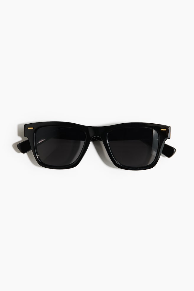 Lentes de sol con armazón en D - Negro - 1