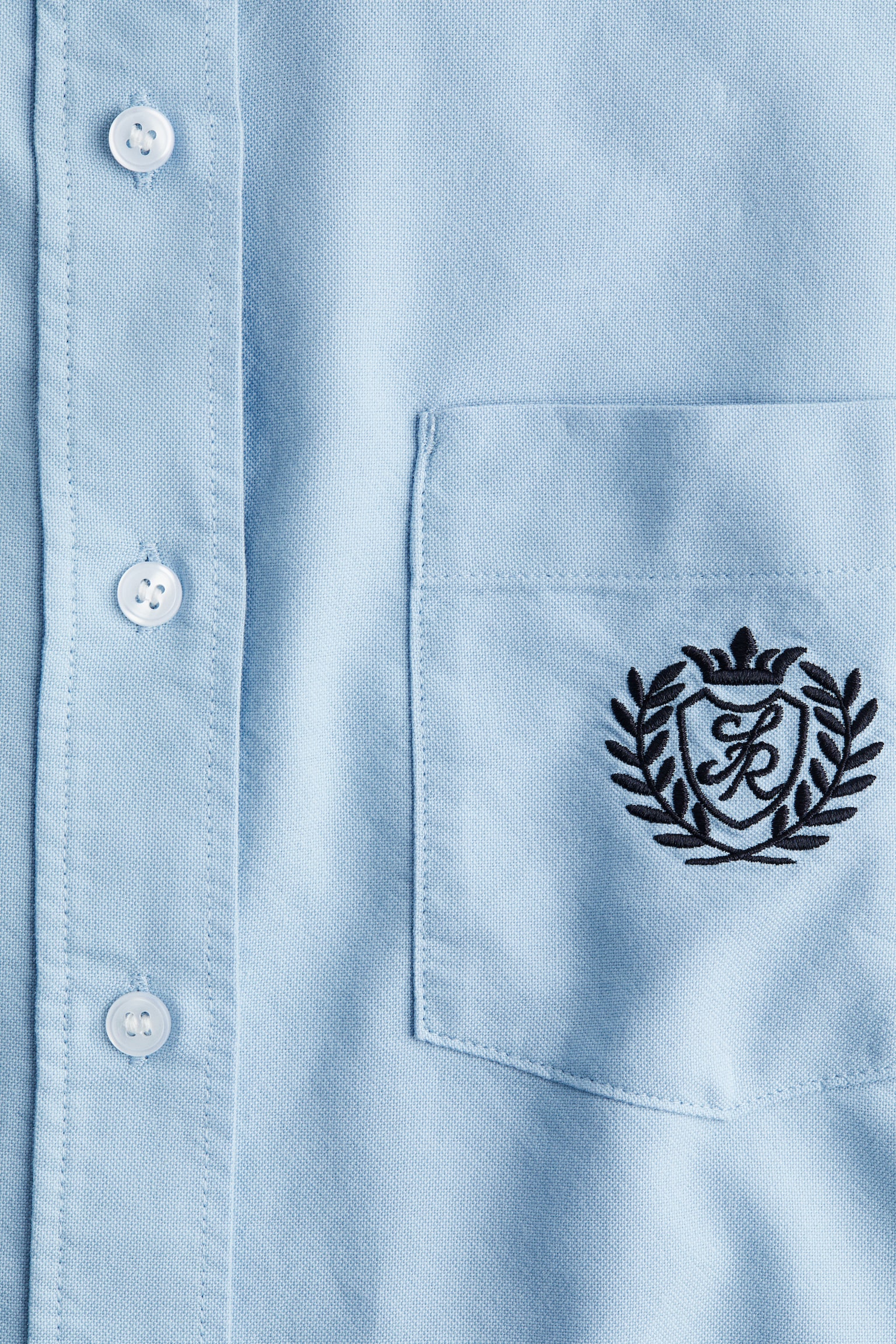 Áo sơ mi cài khuy sau lưng - Màu xanh dương nhạt - 7