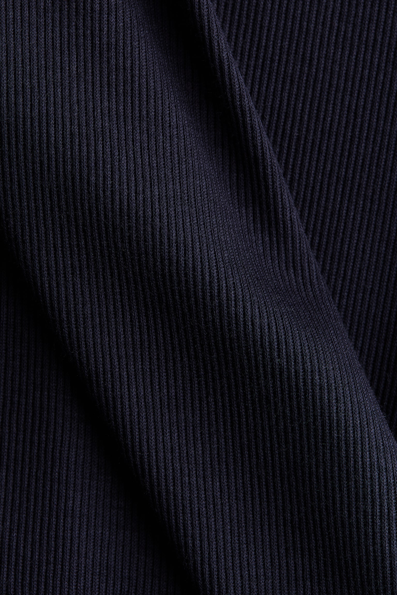 Женский топ H&M Ribbed Pima Cotton Top, цвет: Тёмно-синий — фото 4