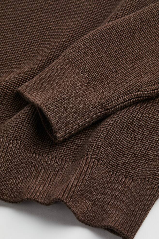 Regular Fit Polo-neck jumper - Dark brown/Black/Light beige - 2