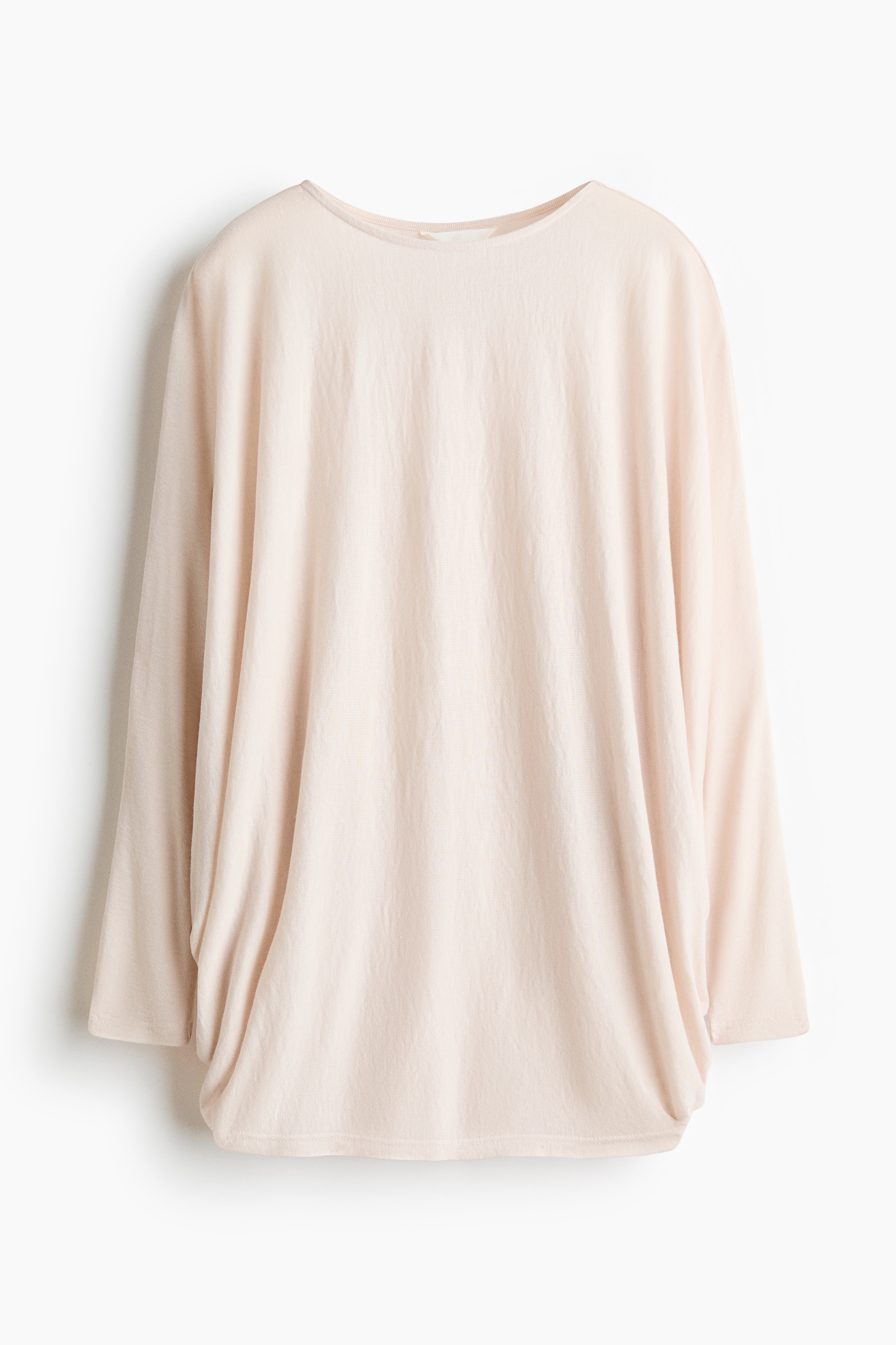Tričko s netopierími rukávmi - Powder pink/Sivá melírovaná/Tmavá hnedosivá