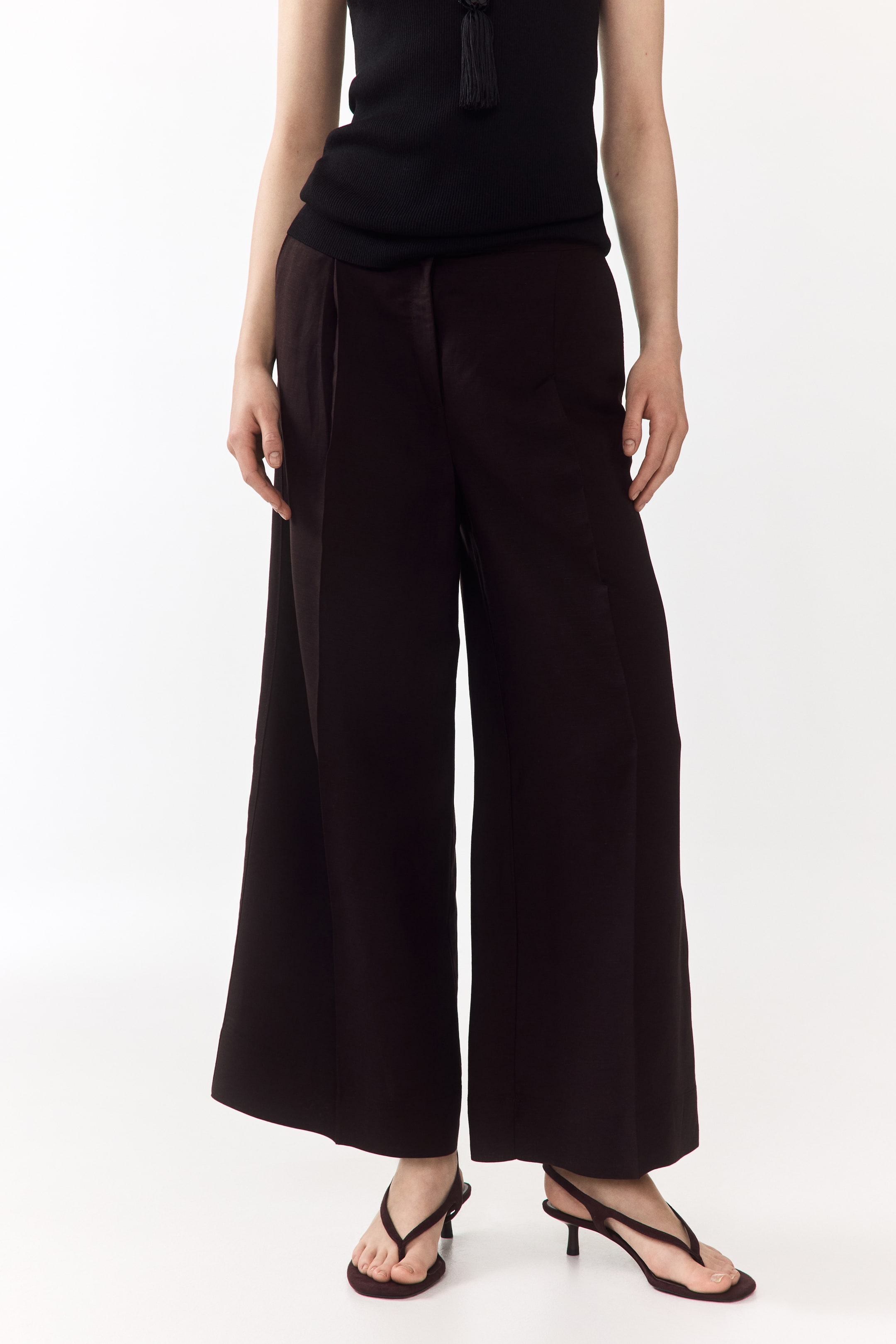 Pantalon 7/8 en lin mélangé