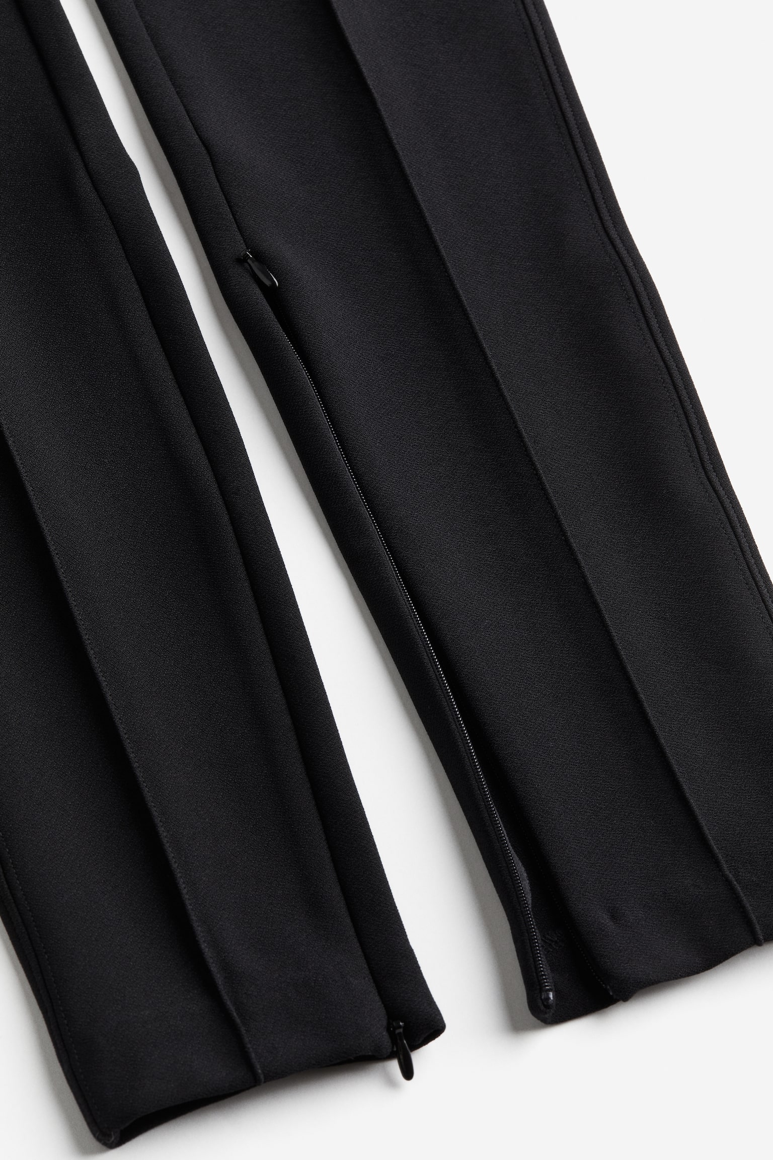 Zip-hem leggings - Black - 2